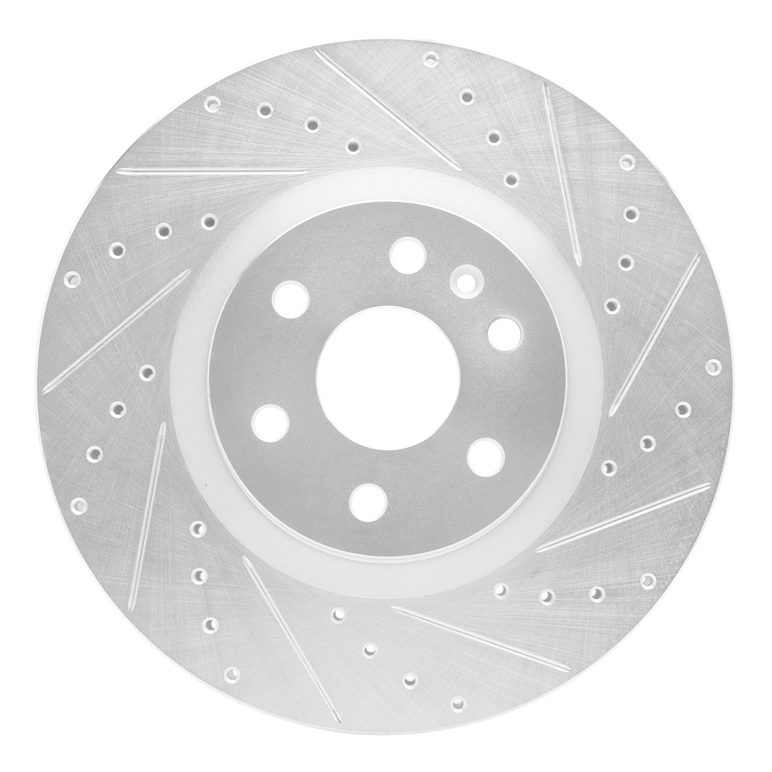 DYN 631-46046R DFC Brake Rotor - Drilled and Slotted - Silver - Image 2