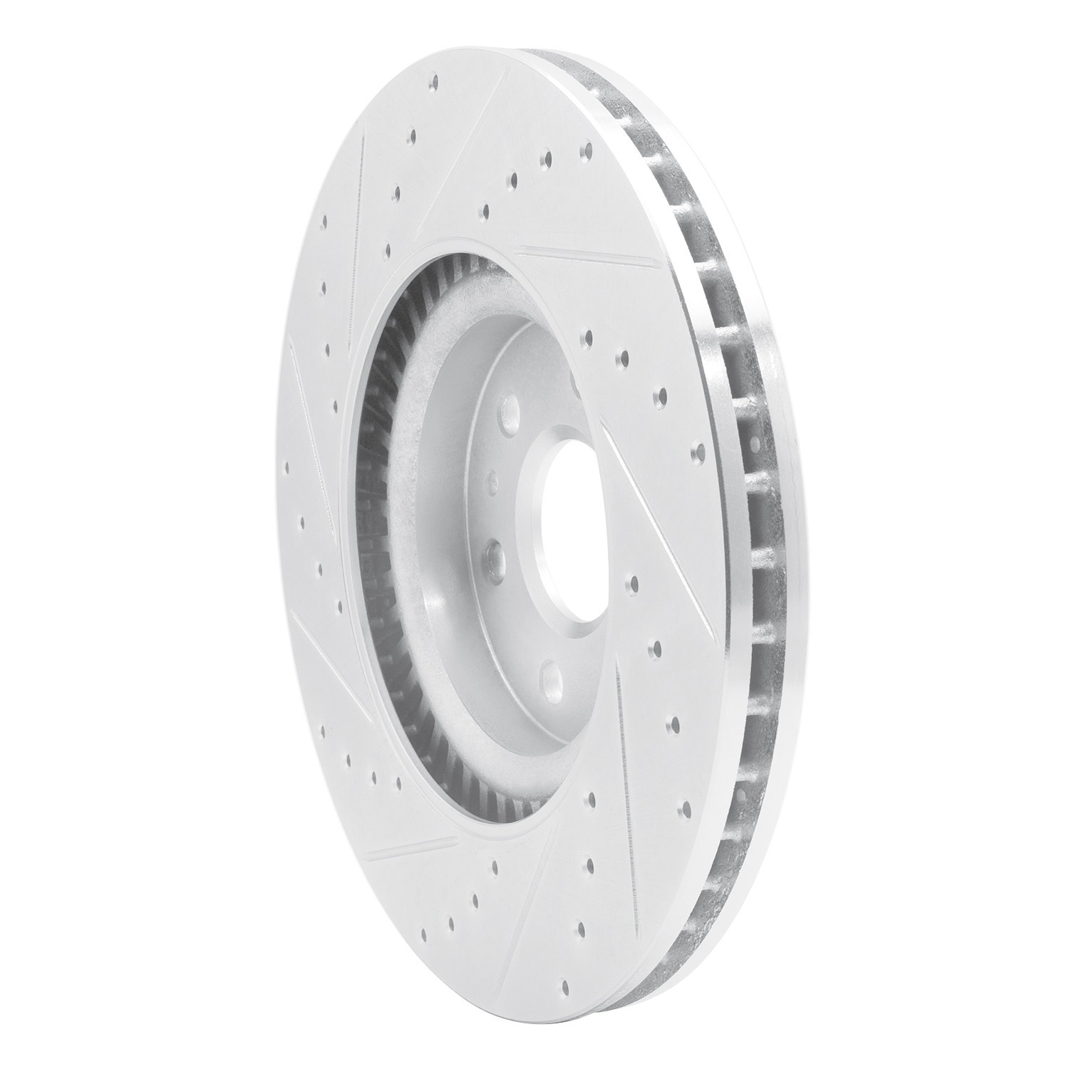 DYN 631-46046R DFC Brake Rotor - Drilled and Slotted - Silver - Image 3