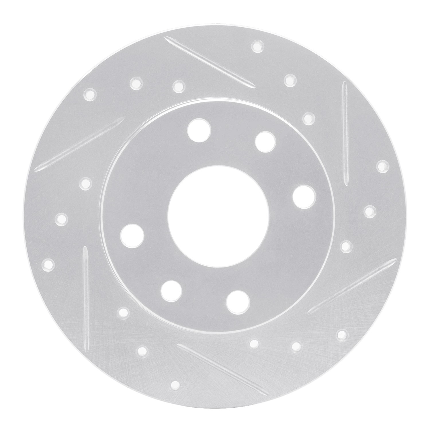 DYN 631-47001R DFC Brake Rotor - Drilled and Slotted - Silver