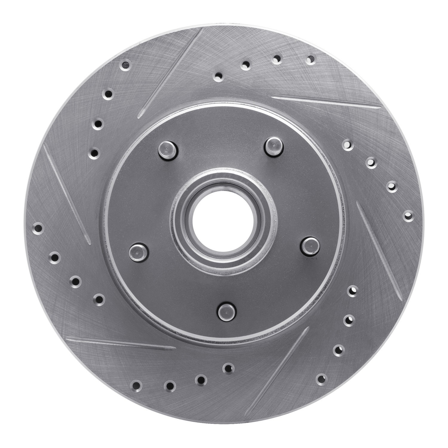DYN 631-47009L DFC Brake Rotor - Drilled and Slotted - Silver