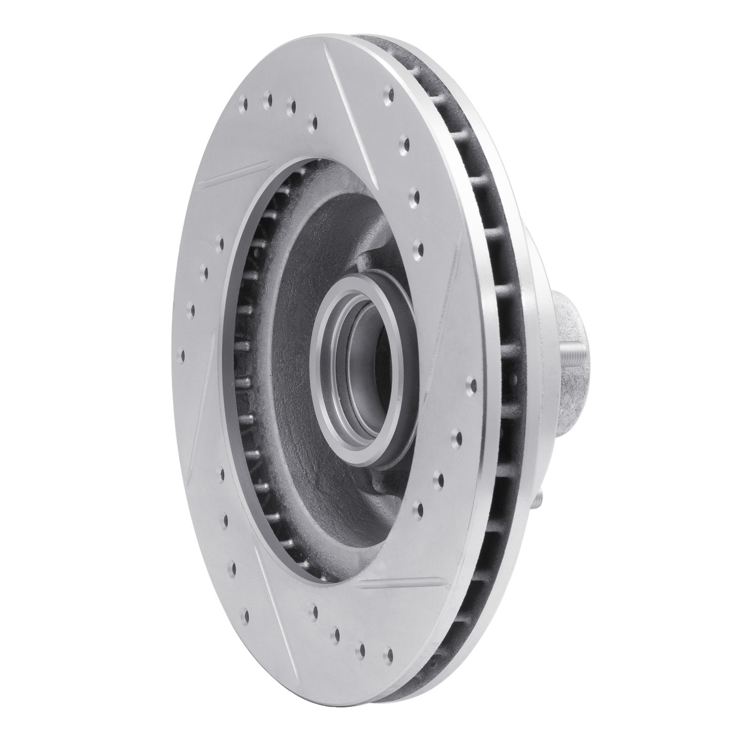 DYN 631-47009L DFC Brake Rotor - Drilled and Slotted - Silver - Image 2