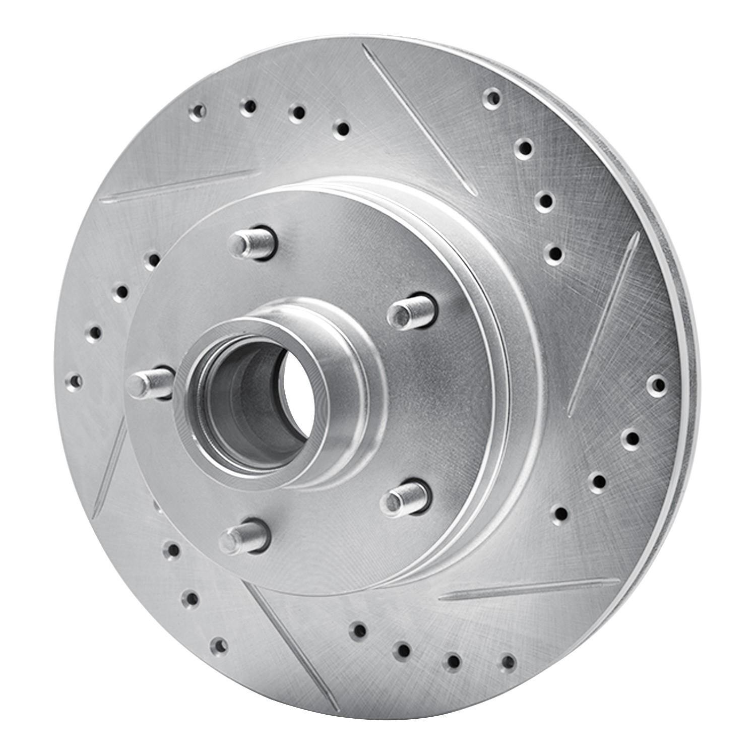 DYN 631-47009R DFC Brake Rotor - Drilled and Slotted - Silver
