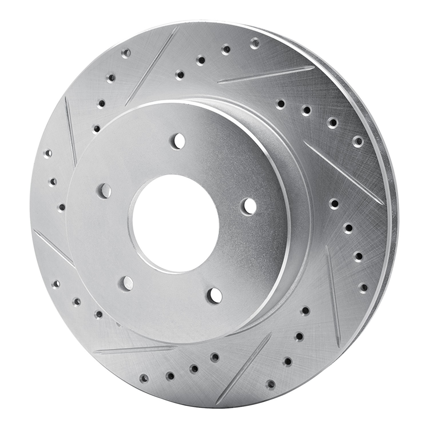 DYN 631-47011L DFC Brake Rotor - Drilled and Slotted - Silver - Image 2