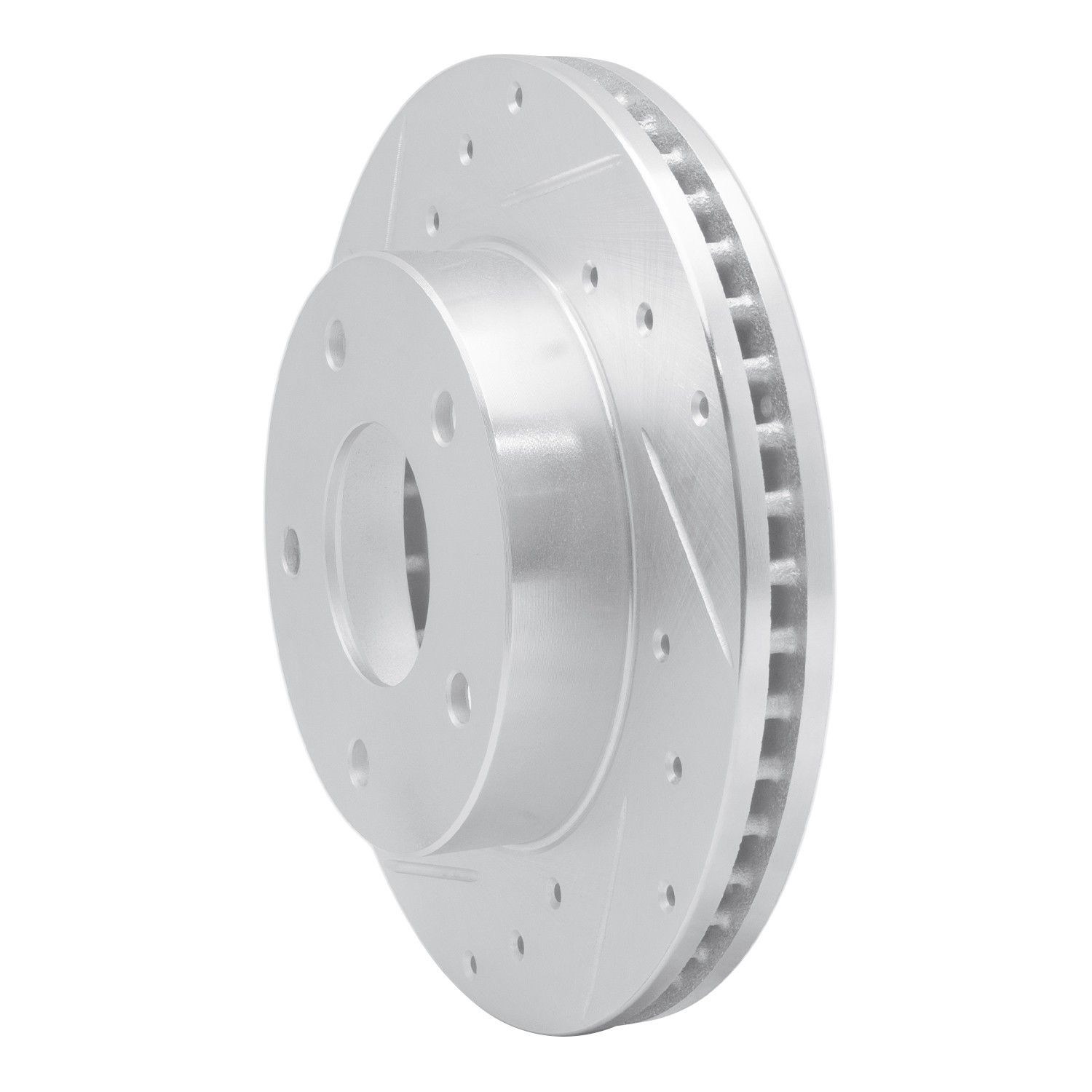 DYN 631-47014L DFC Brake Rotor - Drilled and Slotted - Silver - Image 3