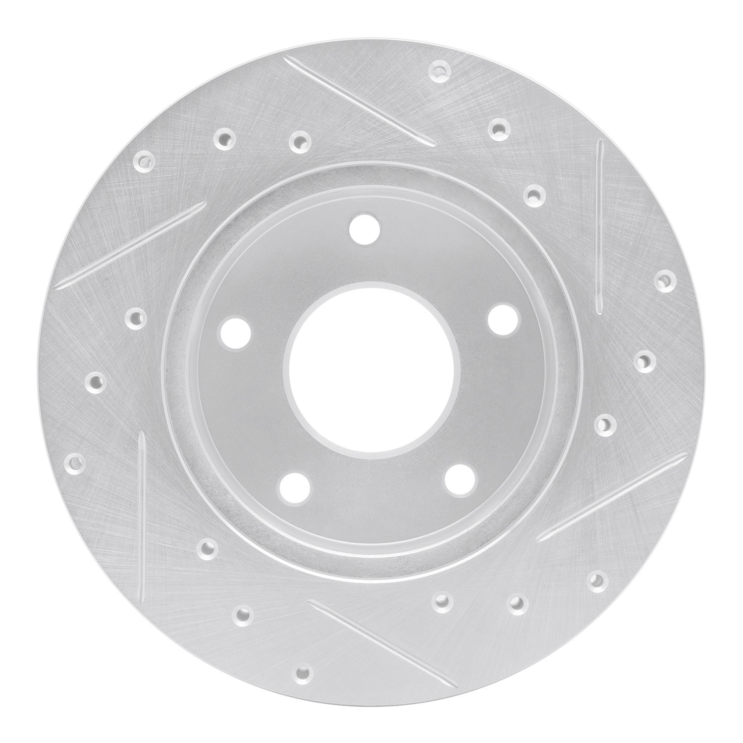 DYN 631-47014L DFC Brake Rotor - Drilled and Slotted - Silver - Image 4