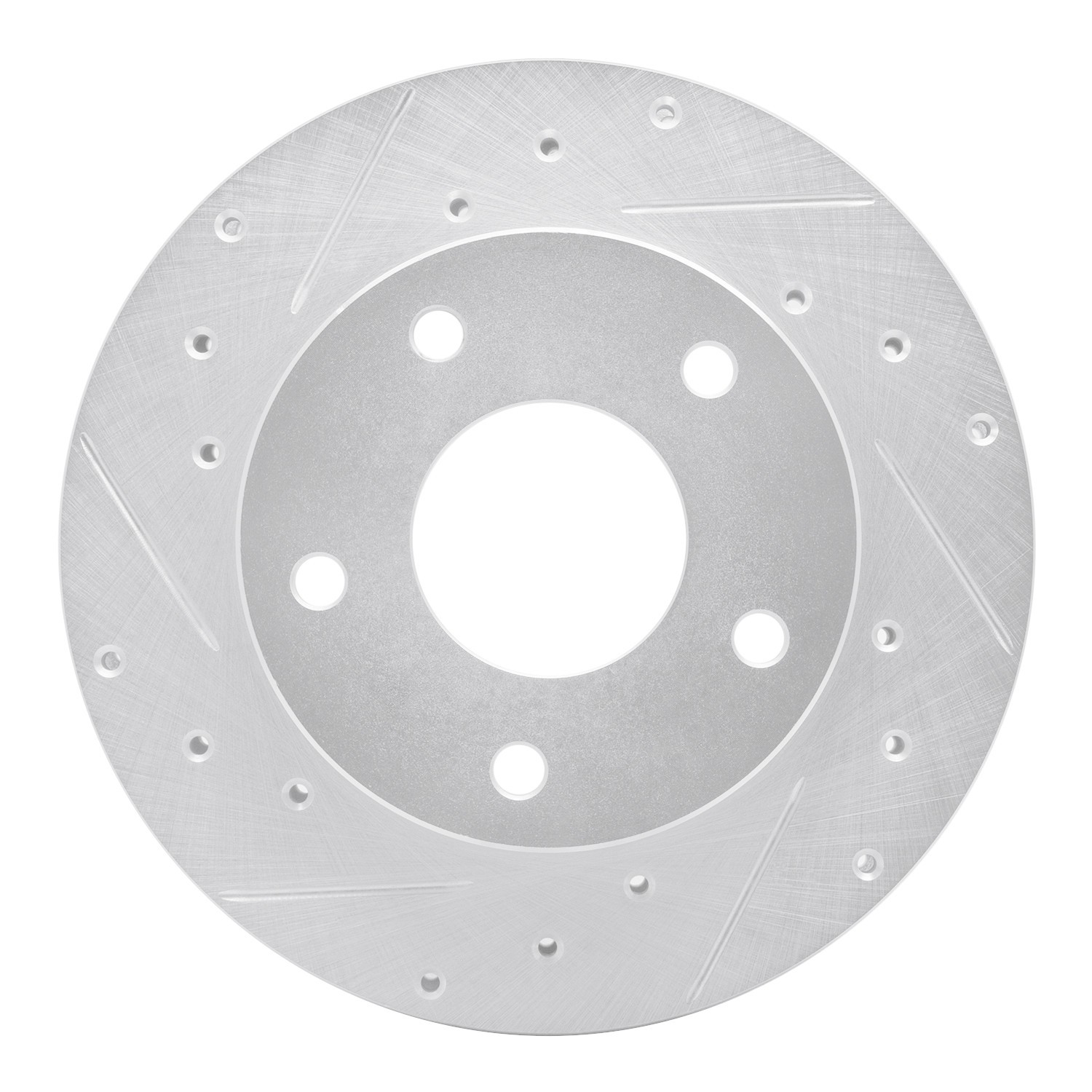 DYN 631-47014L DFC Brake Rotor - Drilled and Slotted - Silver