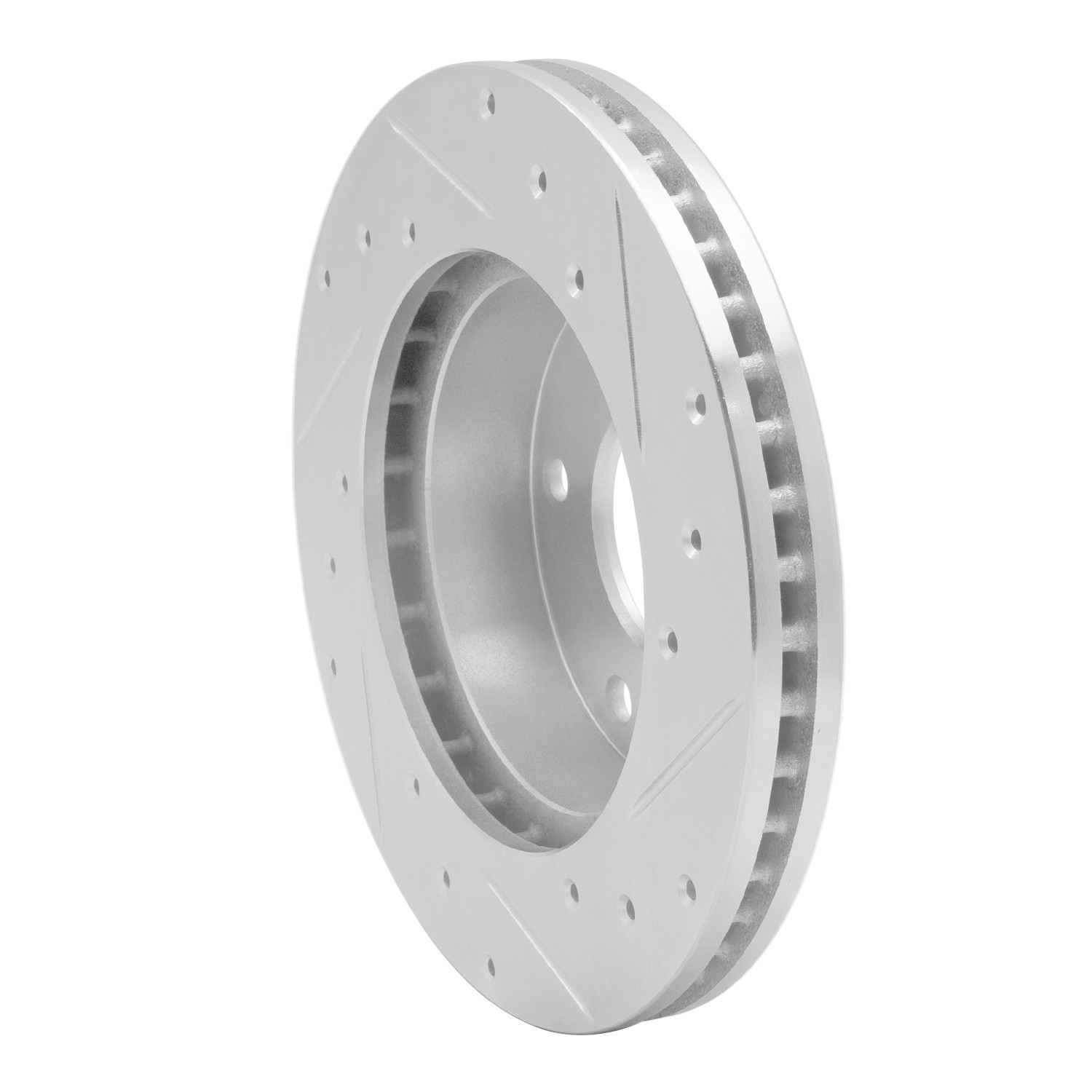 DYN 631-47014L DFC Brake Rotor - Drilled and Slotted - Silver - Image 2