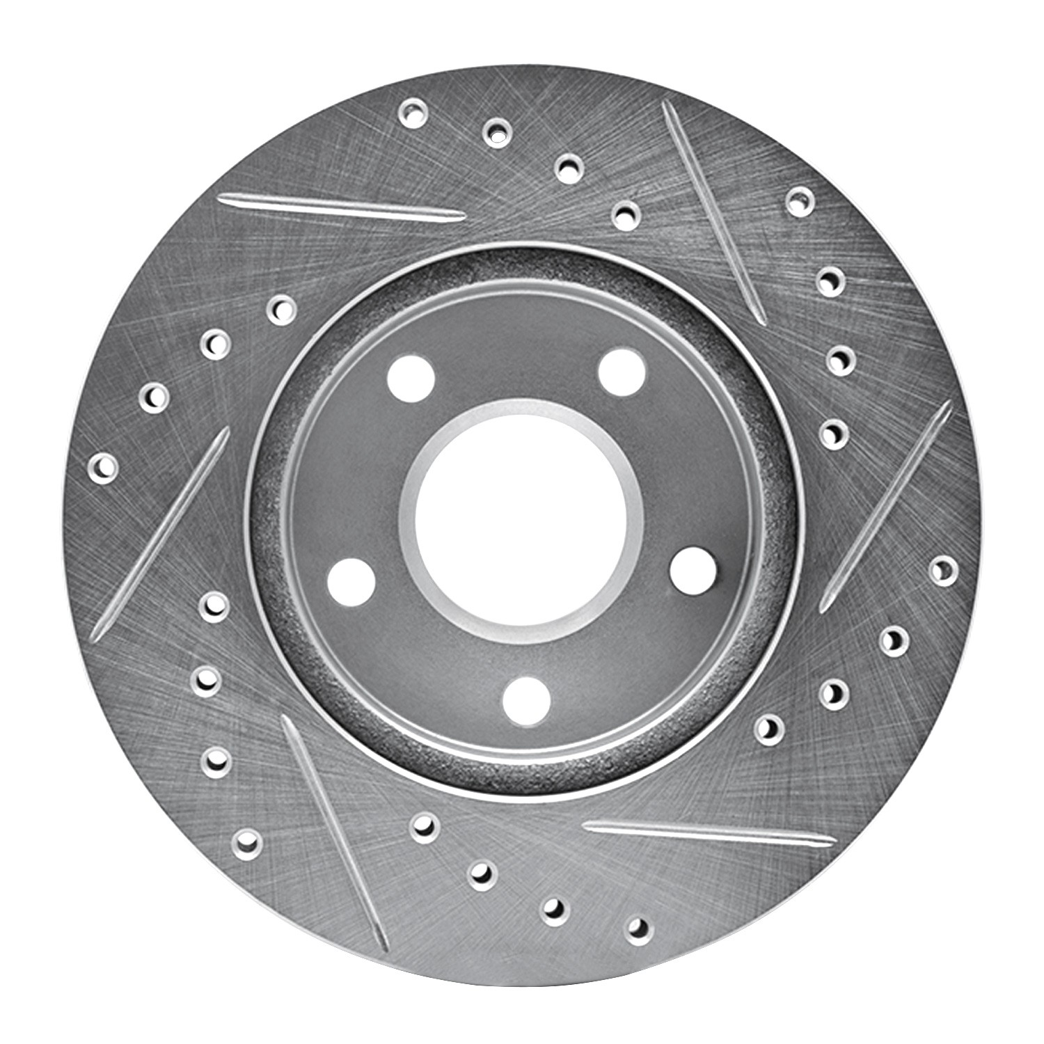 DYN 631-47018L DFC Brake Rotor - Drilled and Slotted - Silver