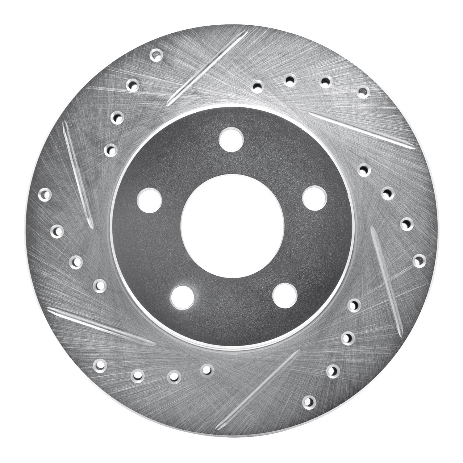 DYN 631-47018L DFC Brake Rotor - Drilled and Slotted - Silver - Image 2