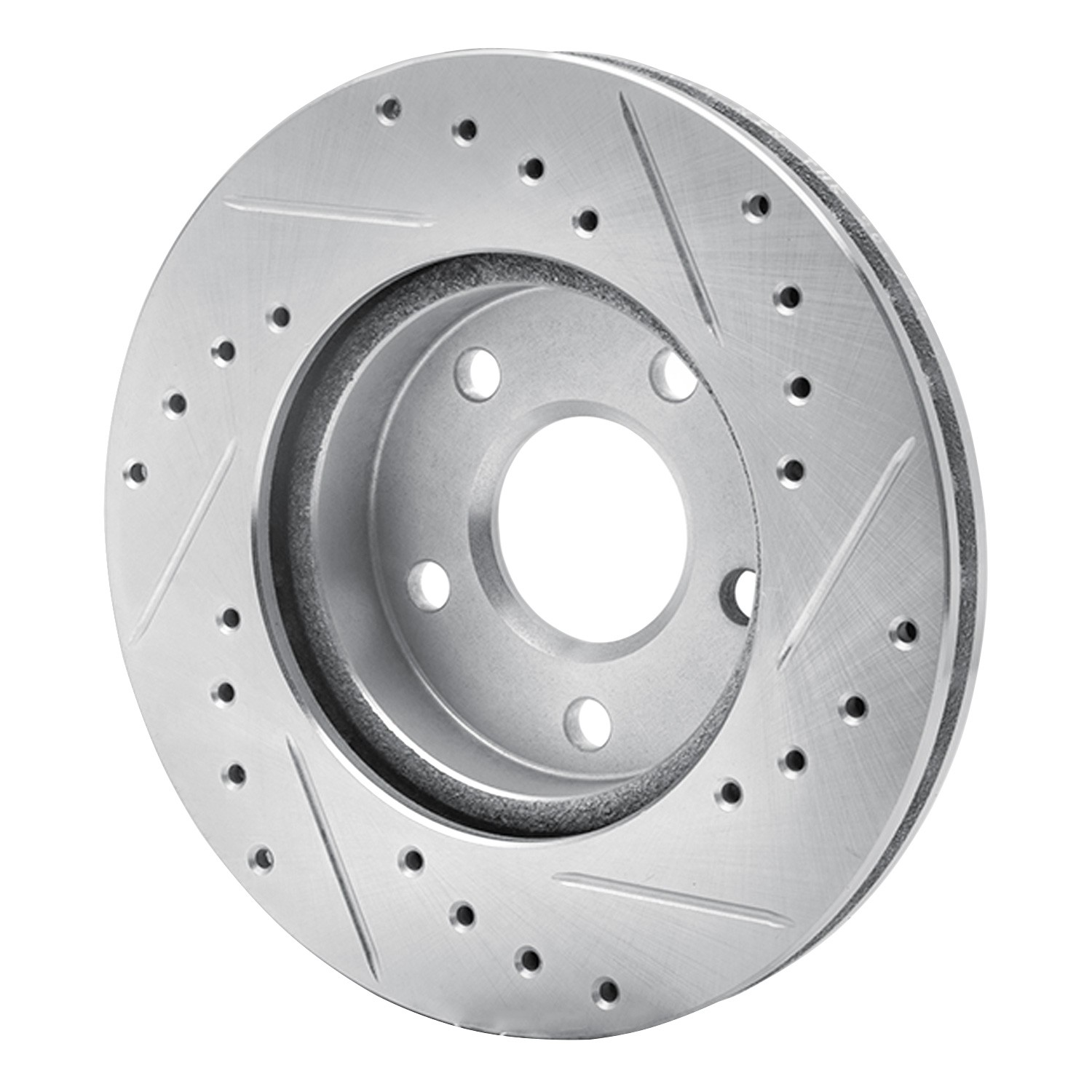 DYN 631-47018L DFC Brake Rotor - Drilled and Slotted - Silver - Image 3