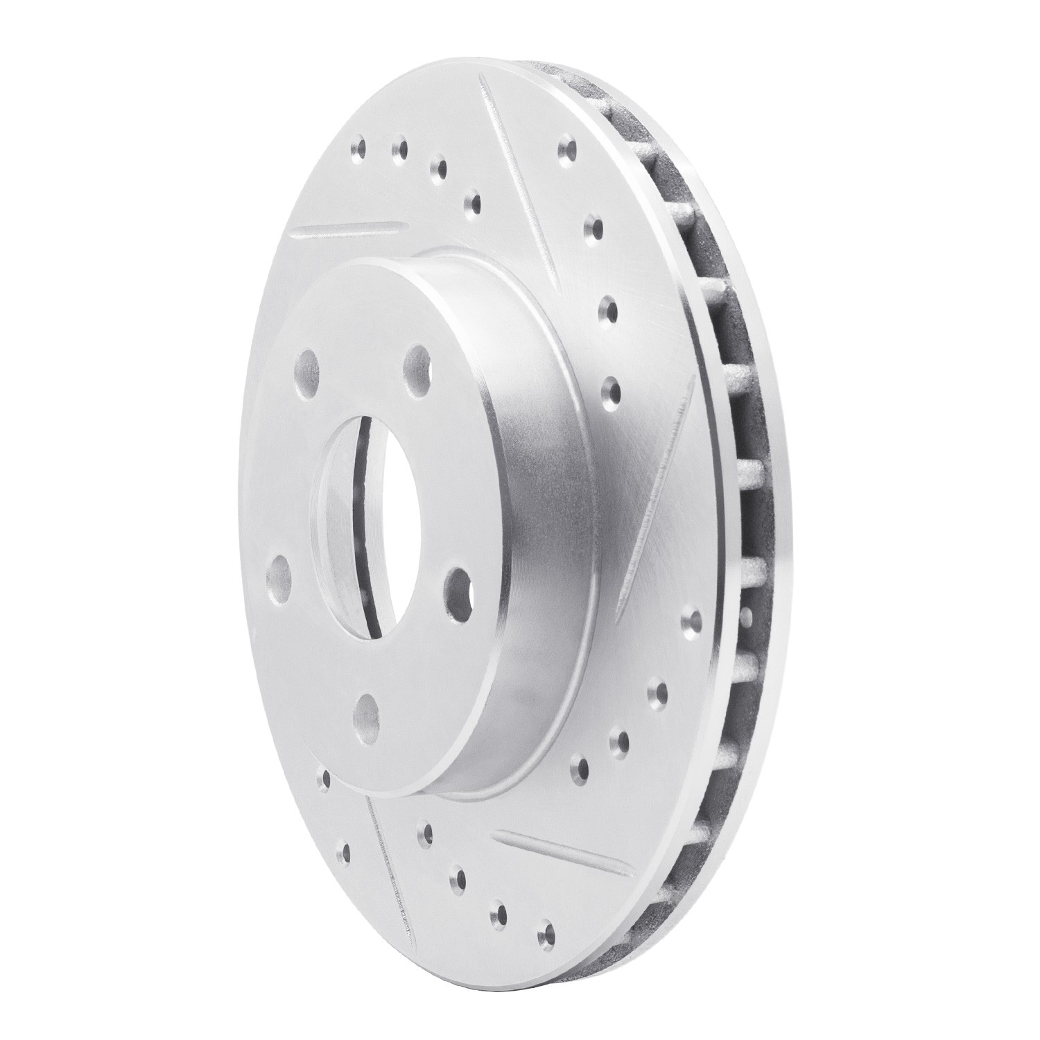 DYN 631-47018R DFC Brake Rotor - Drilled and Slotted - Silver