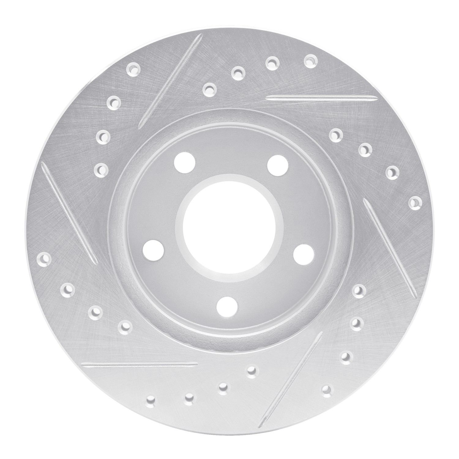 DYN 631-47018R DFC Brake Rotor - Drilled and Slotted - Silver - Image 2