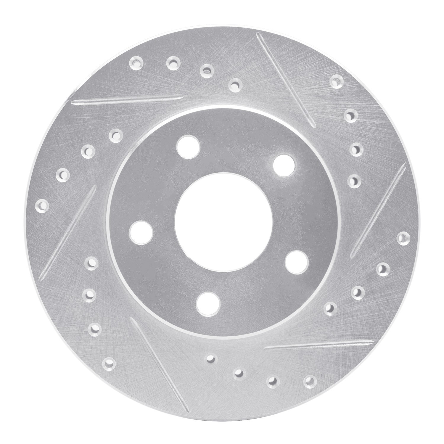 DYN 631-47018R DFC Brake Rotor - Drilled and Slotted - Silver - Image 3