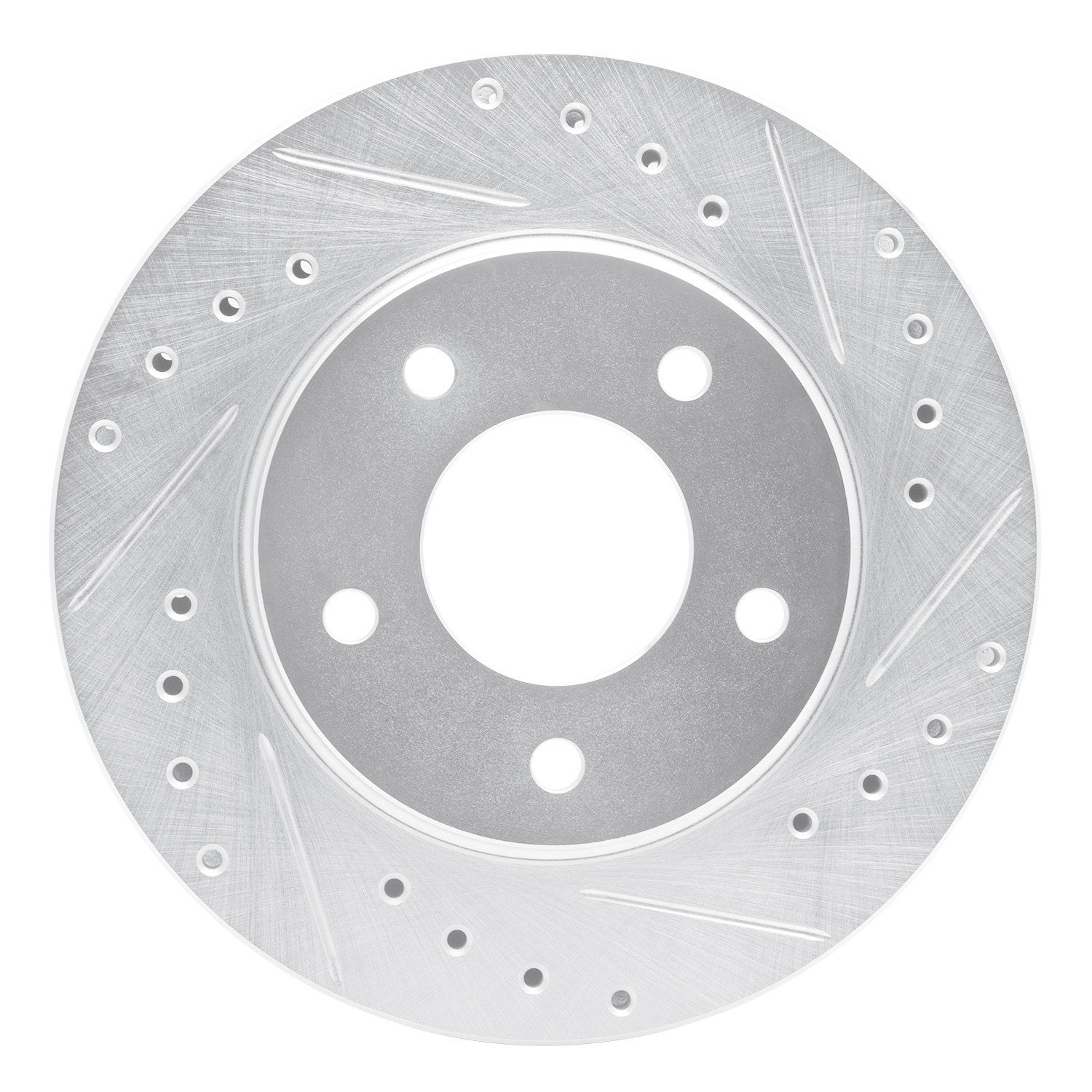 DYN 631-47019R DFC Brake Rotor - Drilled and Slotted - Silver