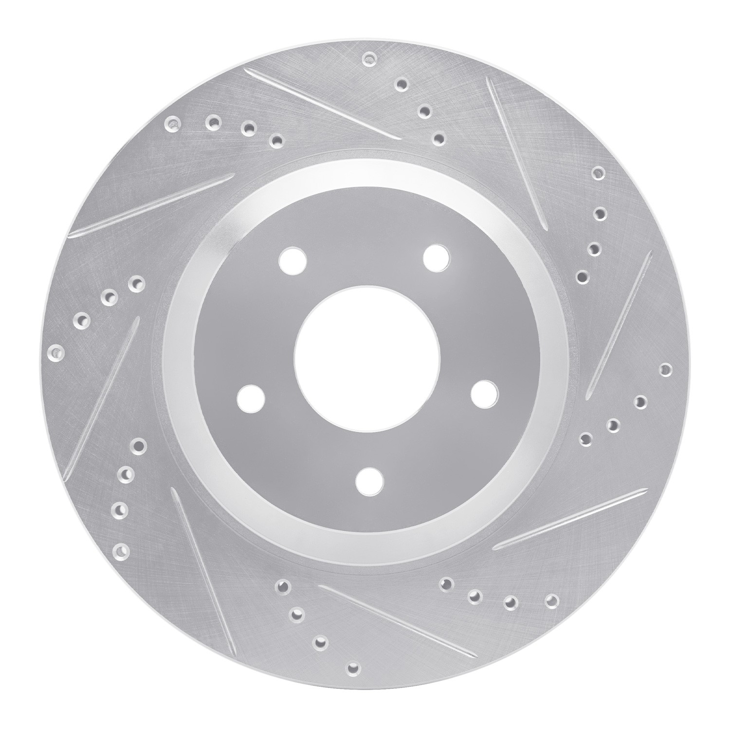 DYN 631-47023D DFC Brake Rotor - Drilled and Slotted - Silver