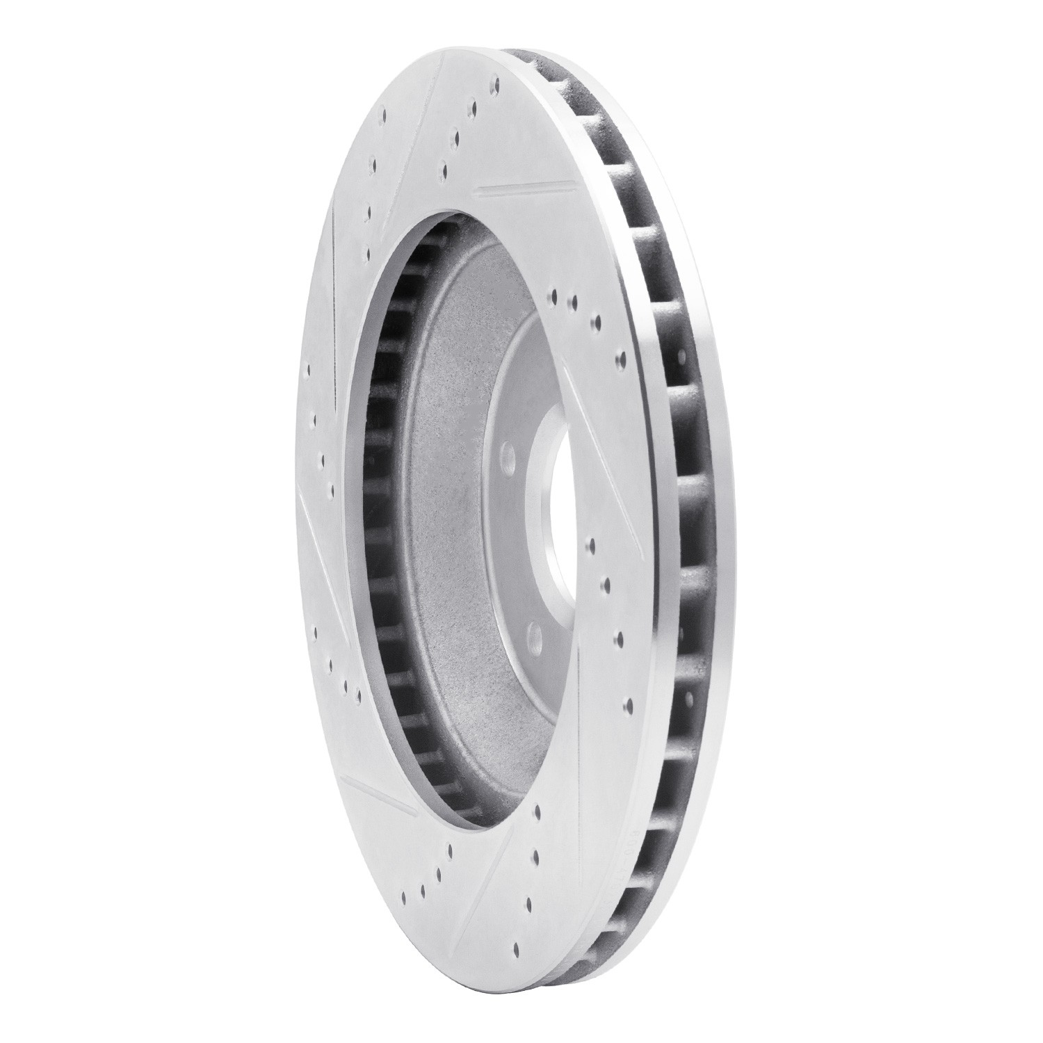 DYN 631-47023D DFC Brake Rotor - Drilled and Slotted - Silver - Image 2