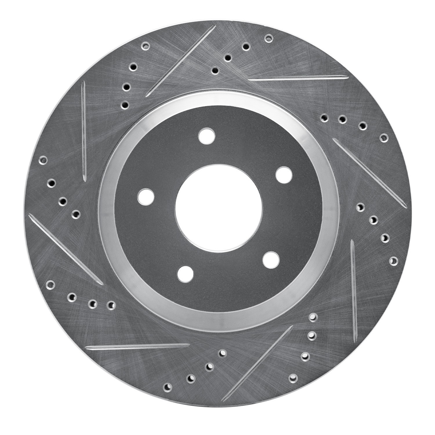 DYN 631-47024D DFC Brake Rotor - Drilled and Slotted - Silver