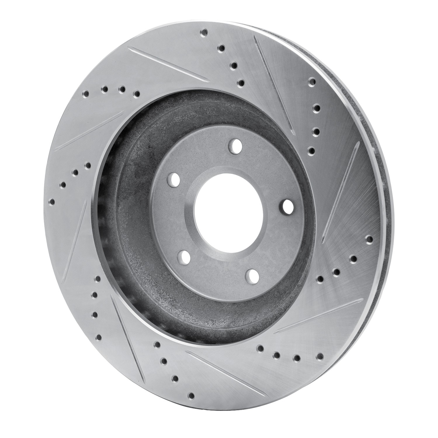 DYN 631-47024D DFC Brake Rotor - Drilled and Slotted - Silver - Image 2