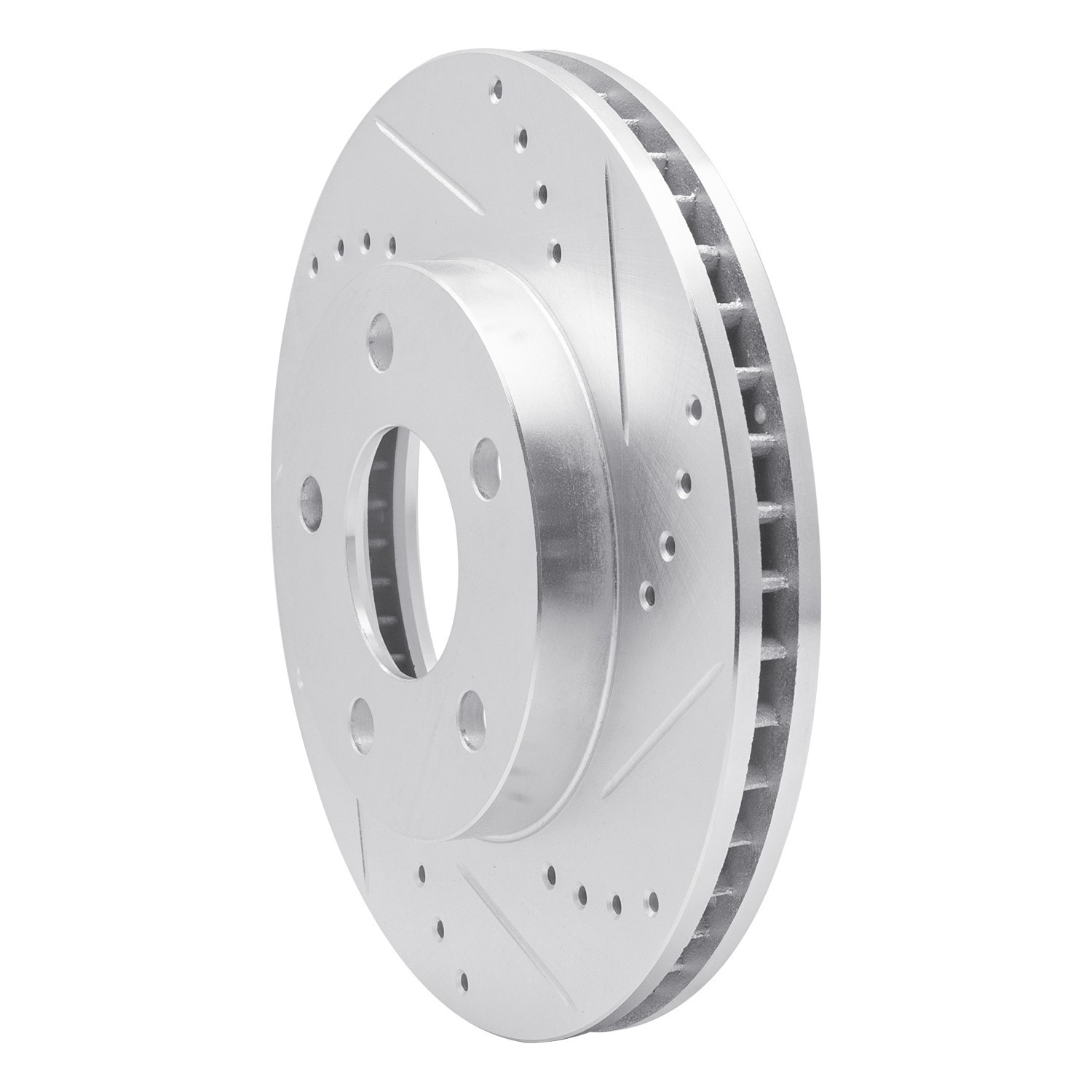 DYN 631-47028R DFC Brake Rotor - Drilled and Slotted - Silver