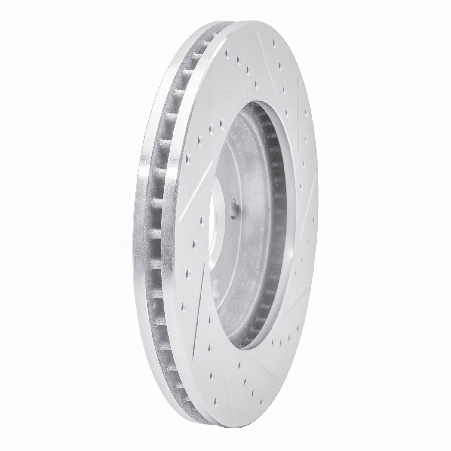DYN 631-47032L DFC Brake Rotor - Drilled and Slotted - Silver