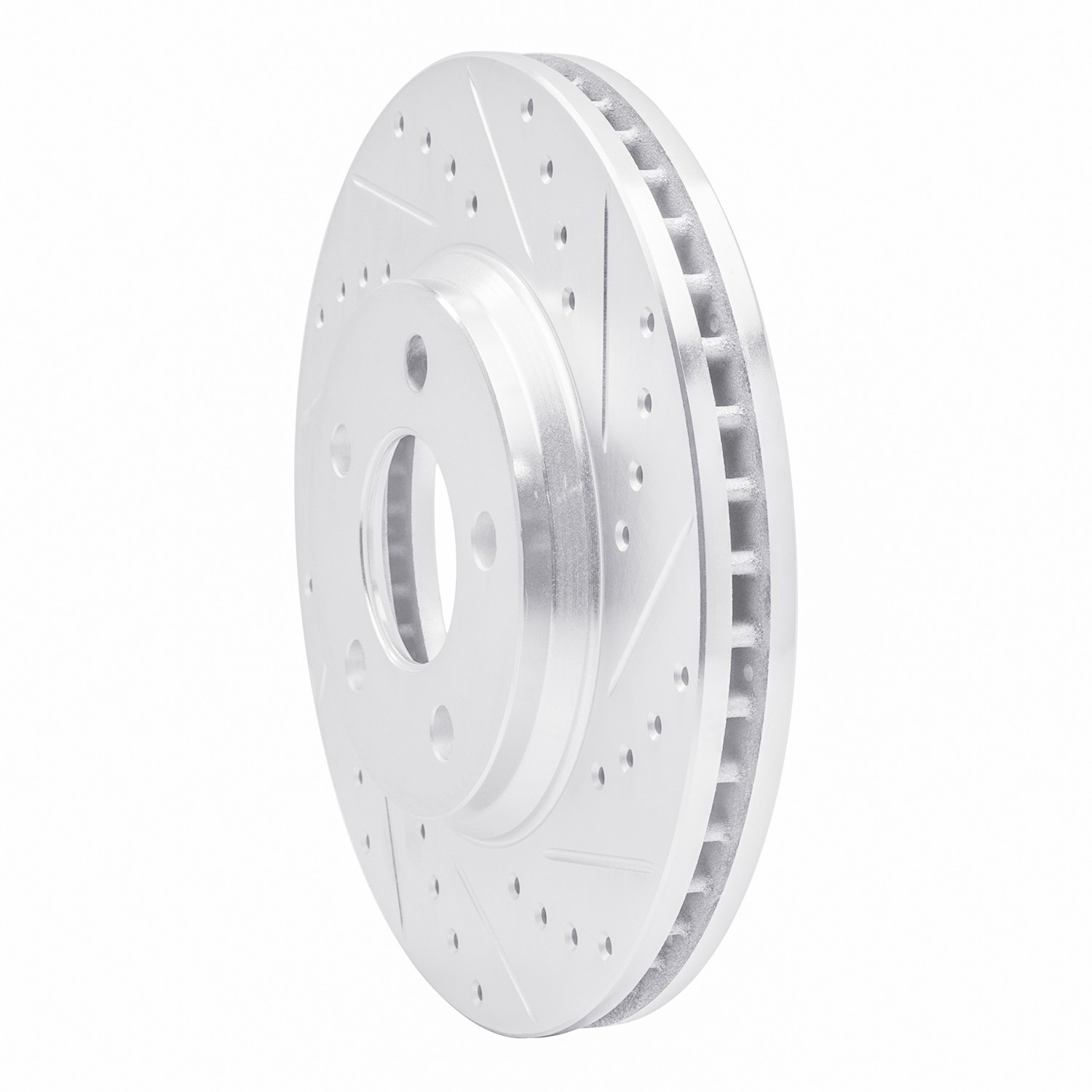 DYN 631-47032R DFC Brake Rotor - Drilled and Slotted - Silver