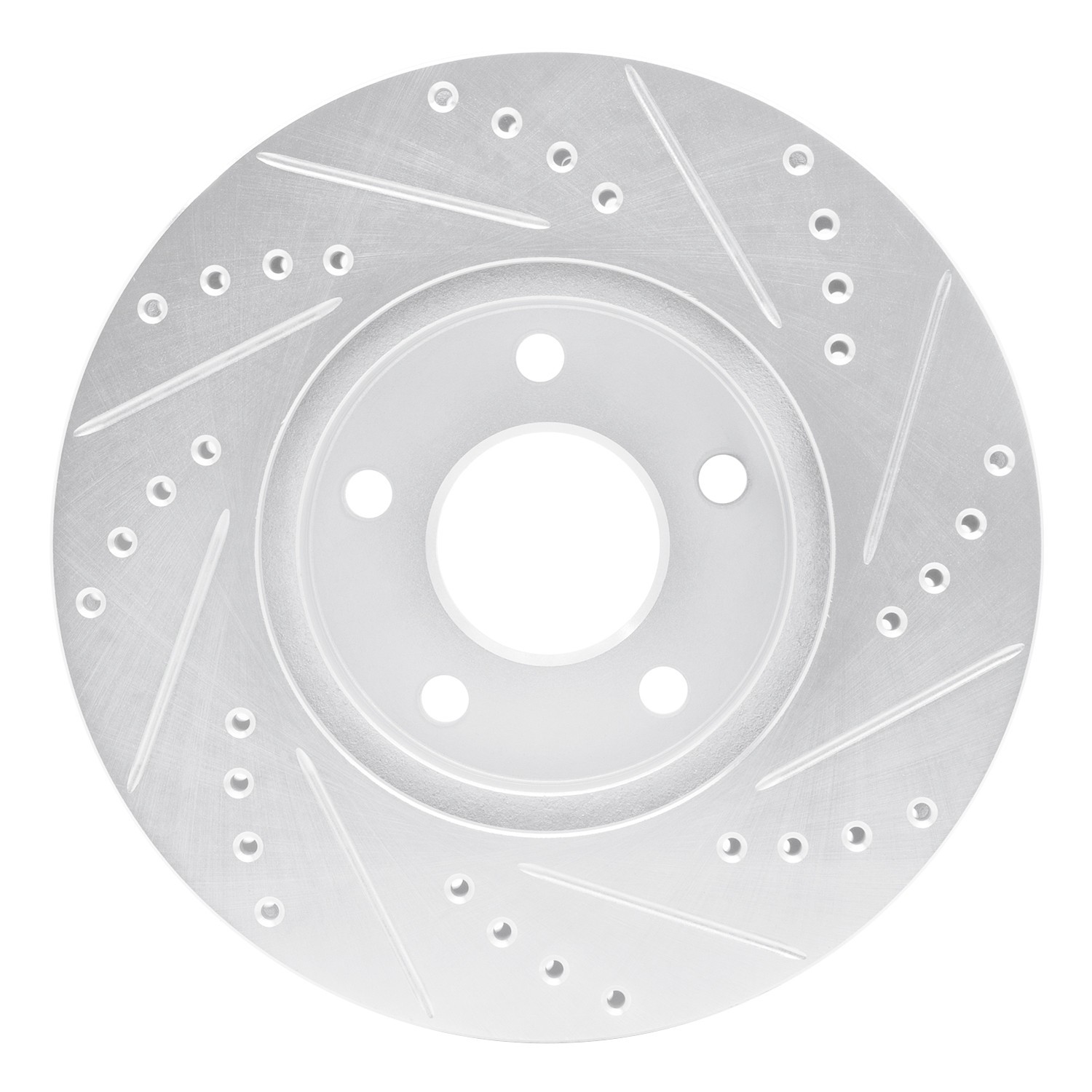 DYN 631-47036L DFC Brake Rotor - Drilled and Slotted - Silver - Image 4