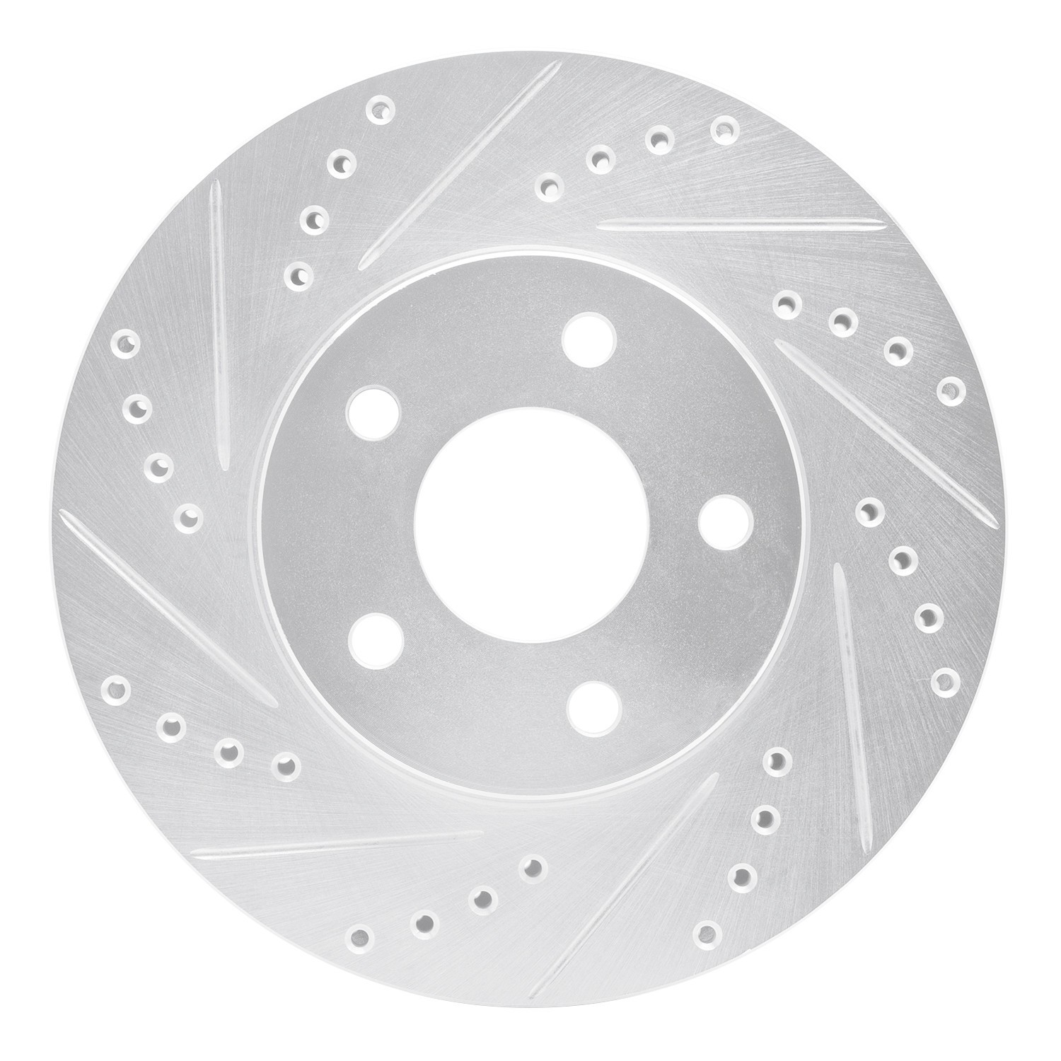 DYN 631-47036L DFC Brake Rotor - Drilled and Slotted - Silver