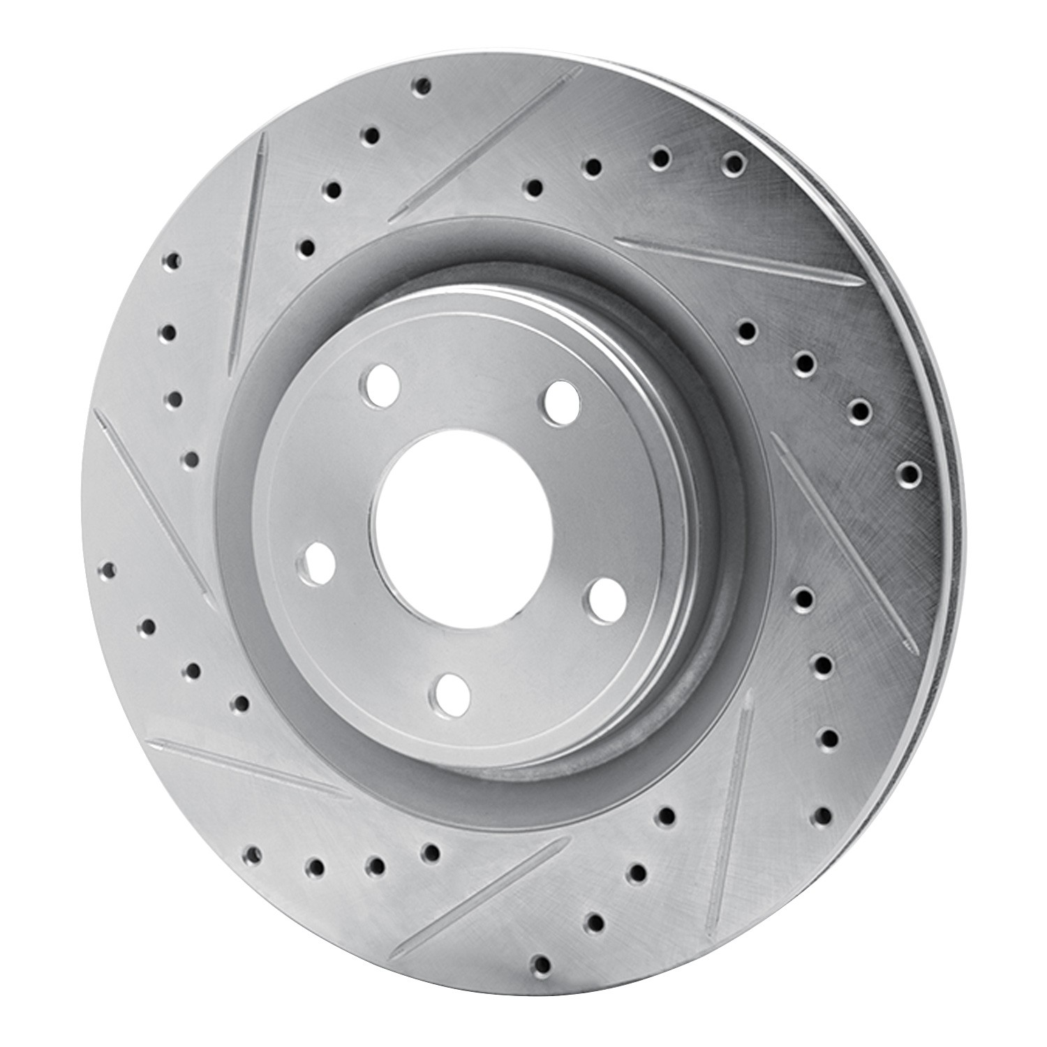 DYN 631-47037L DFC Brake Rotor - Drilled and Slotted - Silver - Image 2