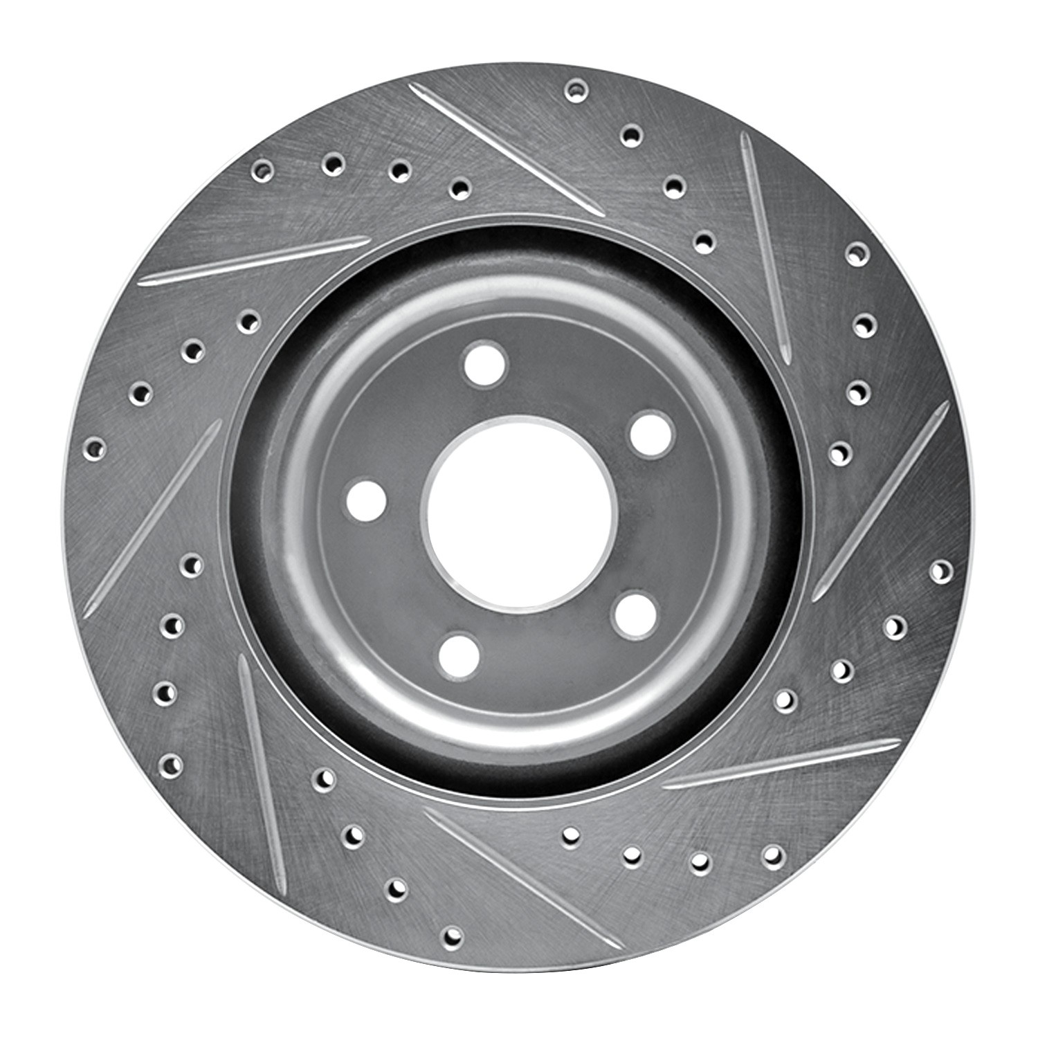 DYN 631-47037L DFC Brake Rotor - Drilled and Slotted - Silver - Image 3