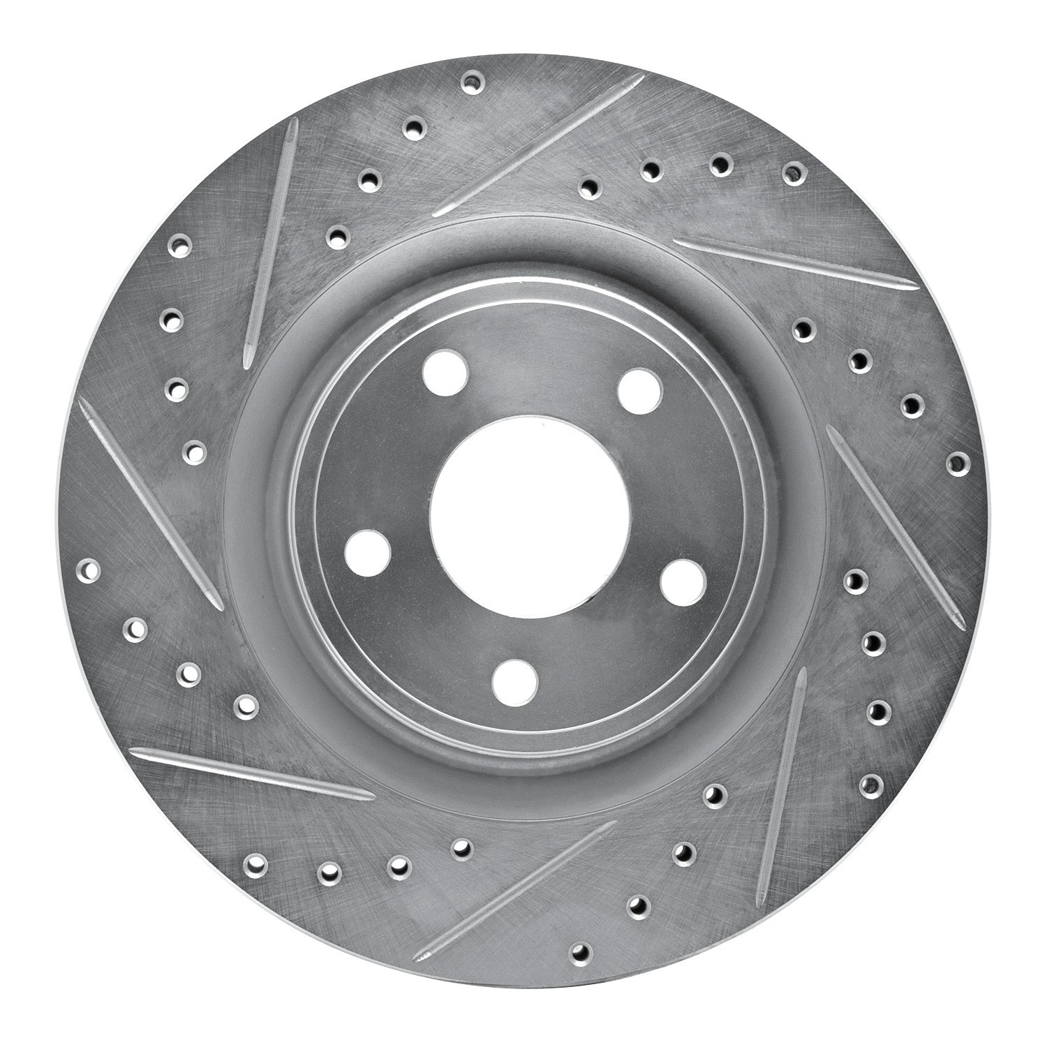 DYN 631-47037L DFC Brake Rotor - Drilled and Slotted - Silver - Image 4