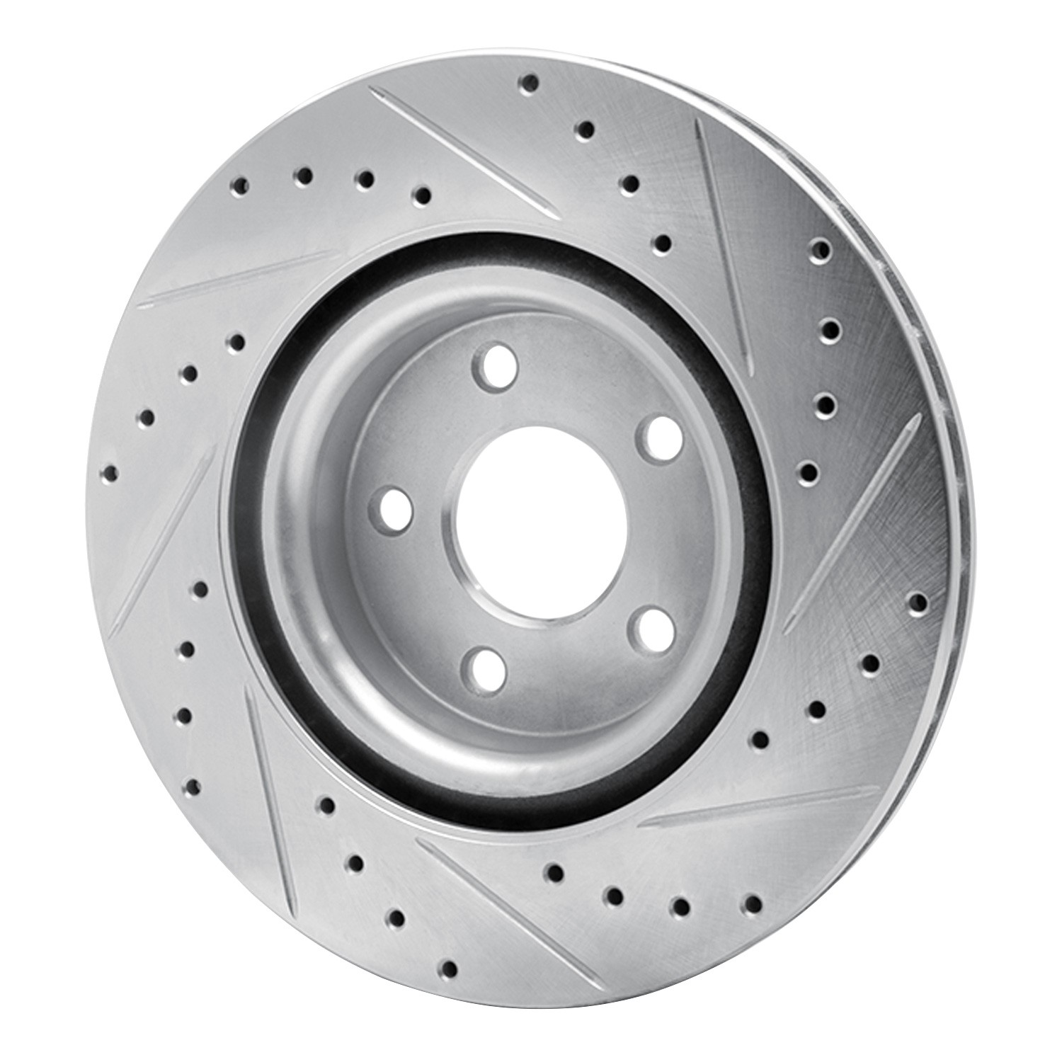 DYN 631-47037L DFC Brake Rotor - Drilled and Slotted - Silver - Image 5
