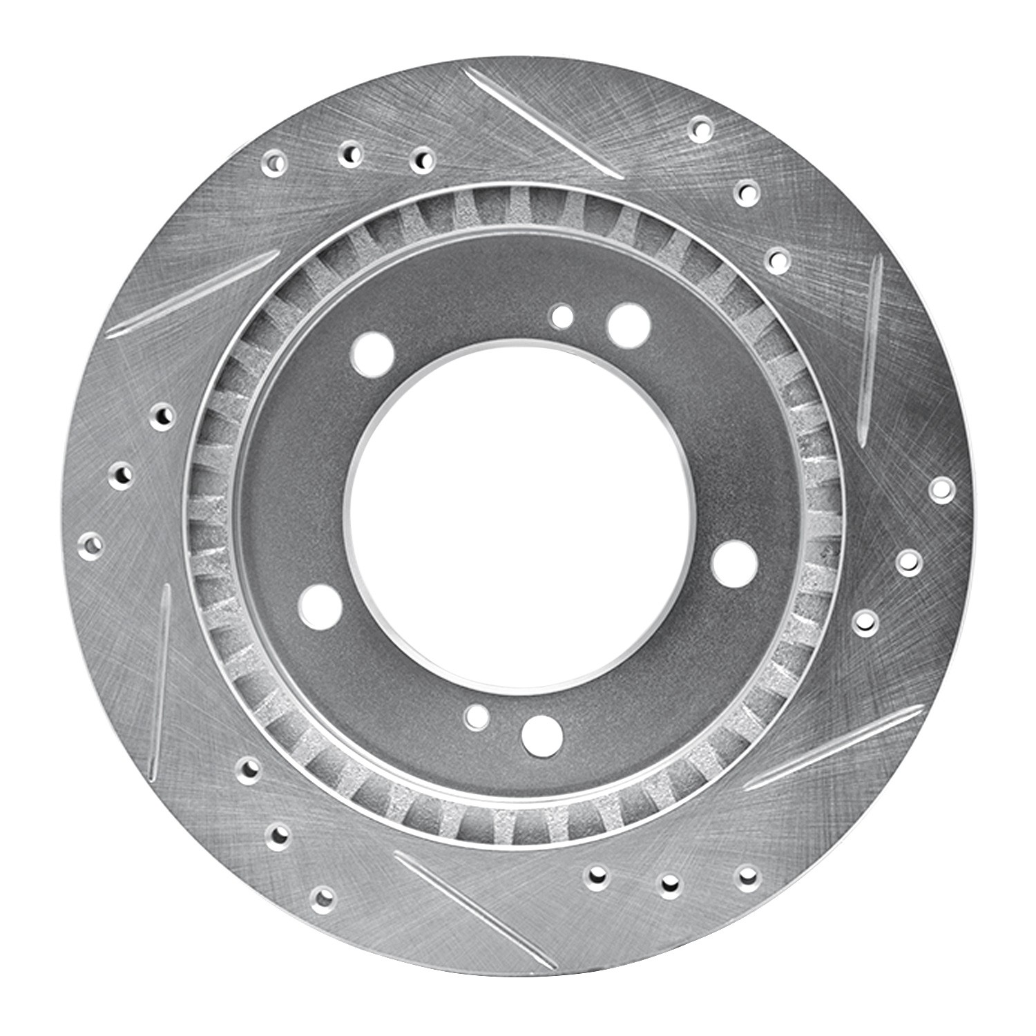 DYN 631-47060L DFC Brake Rotor - Drilled and Slotted - Silver - Image 4