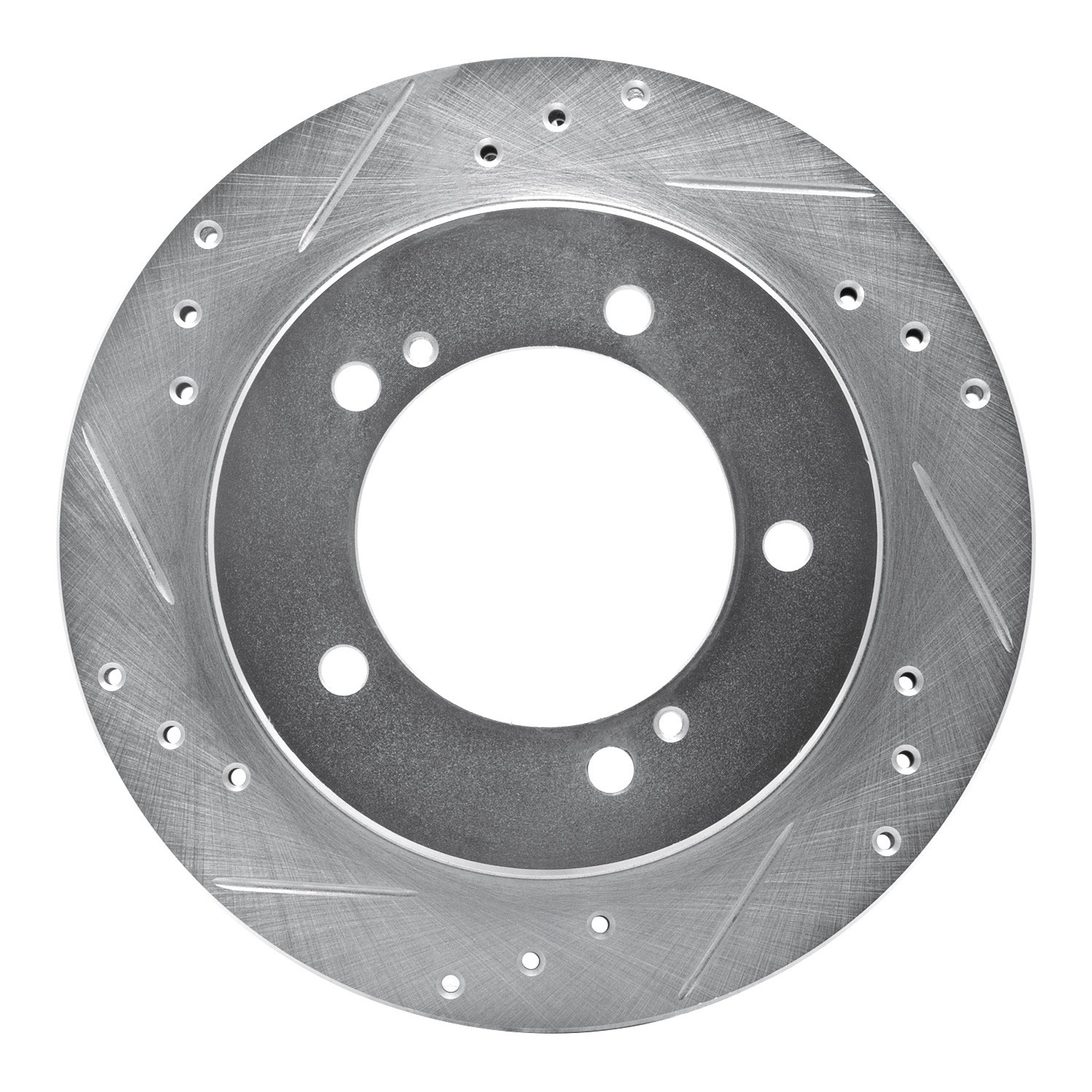 DYN 631-47060L DFC Brake Rotor - Drilled and Slotted - Silver