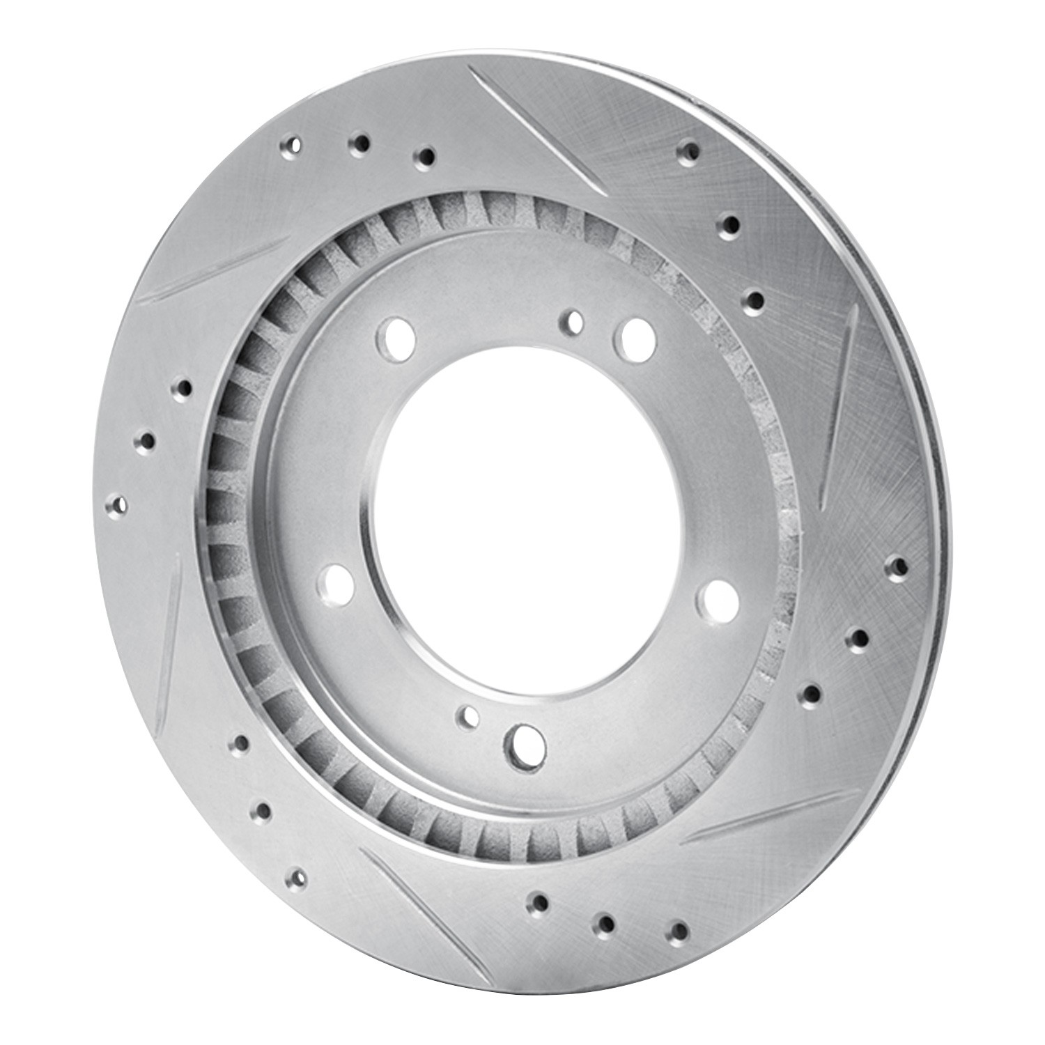 DYN 631-47060L DFC Brake Rotor - Drilled and Slotted - Silver - Image 2