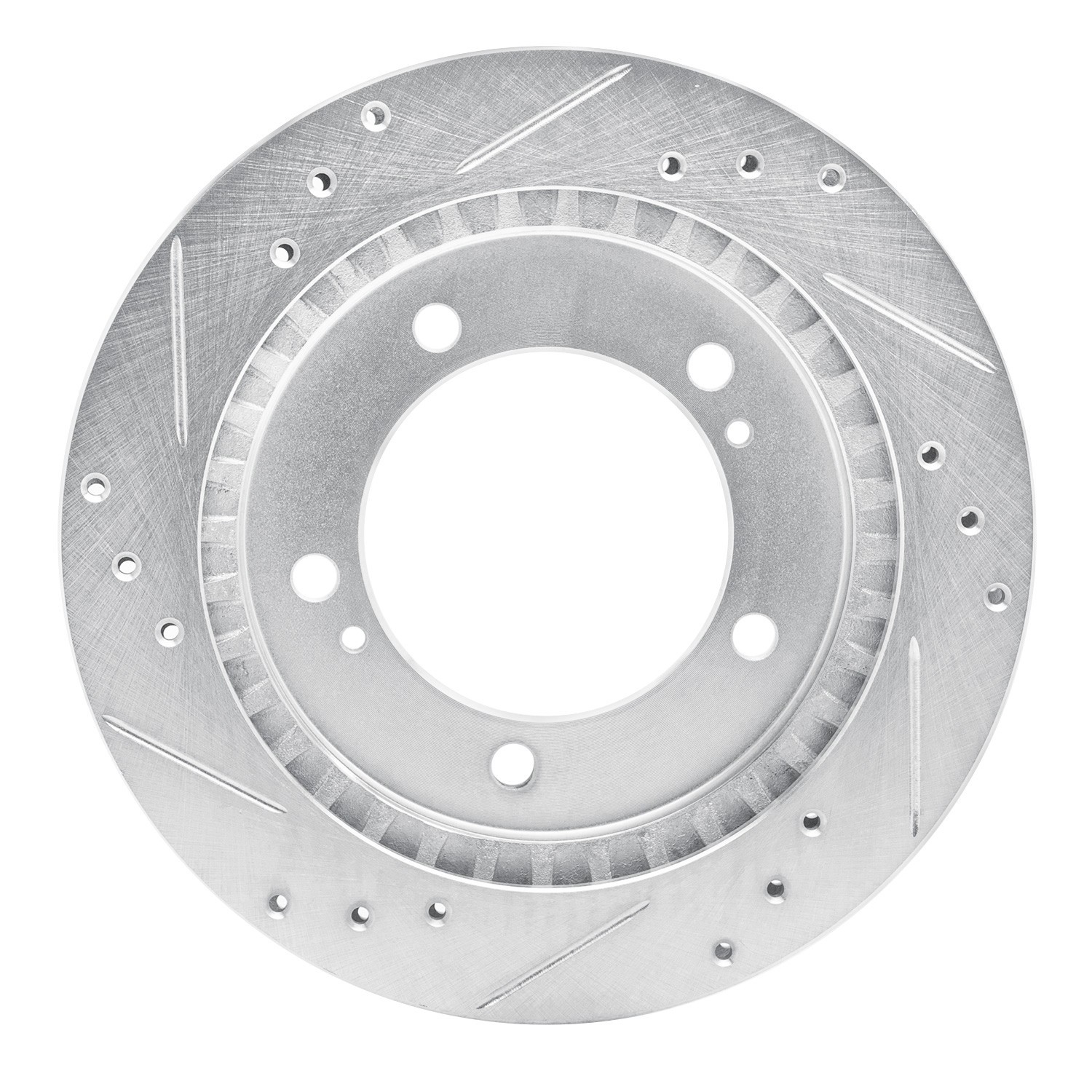 DYN 631-47060R DFC Brake Rotor - Drilled and Slotted - Silver - Image 4