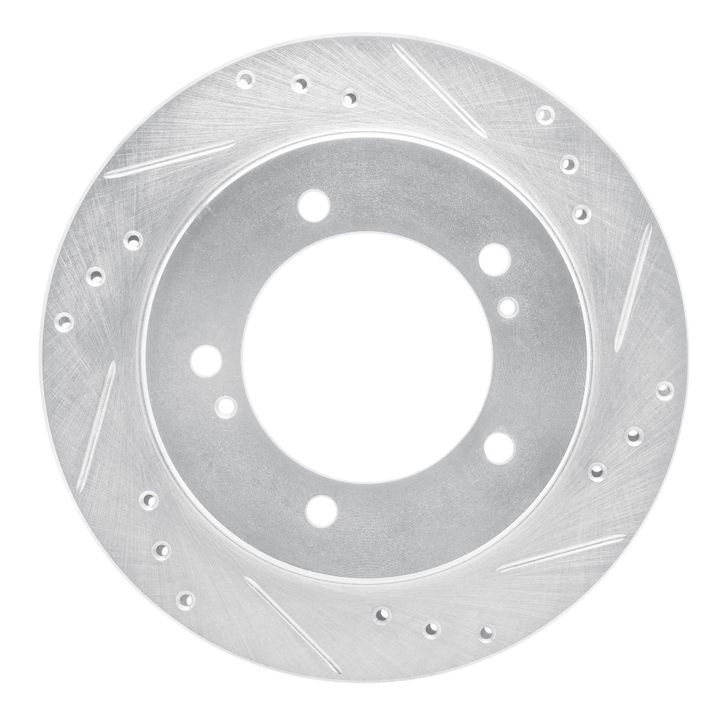 DYN 631-47060R DFC Brake Rotor - Drilled and Slotted - Silver
