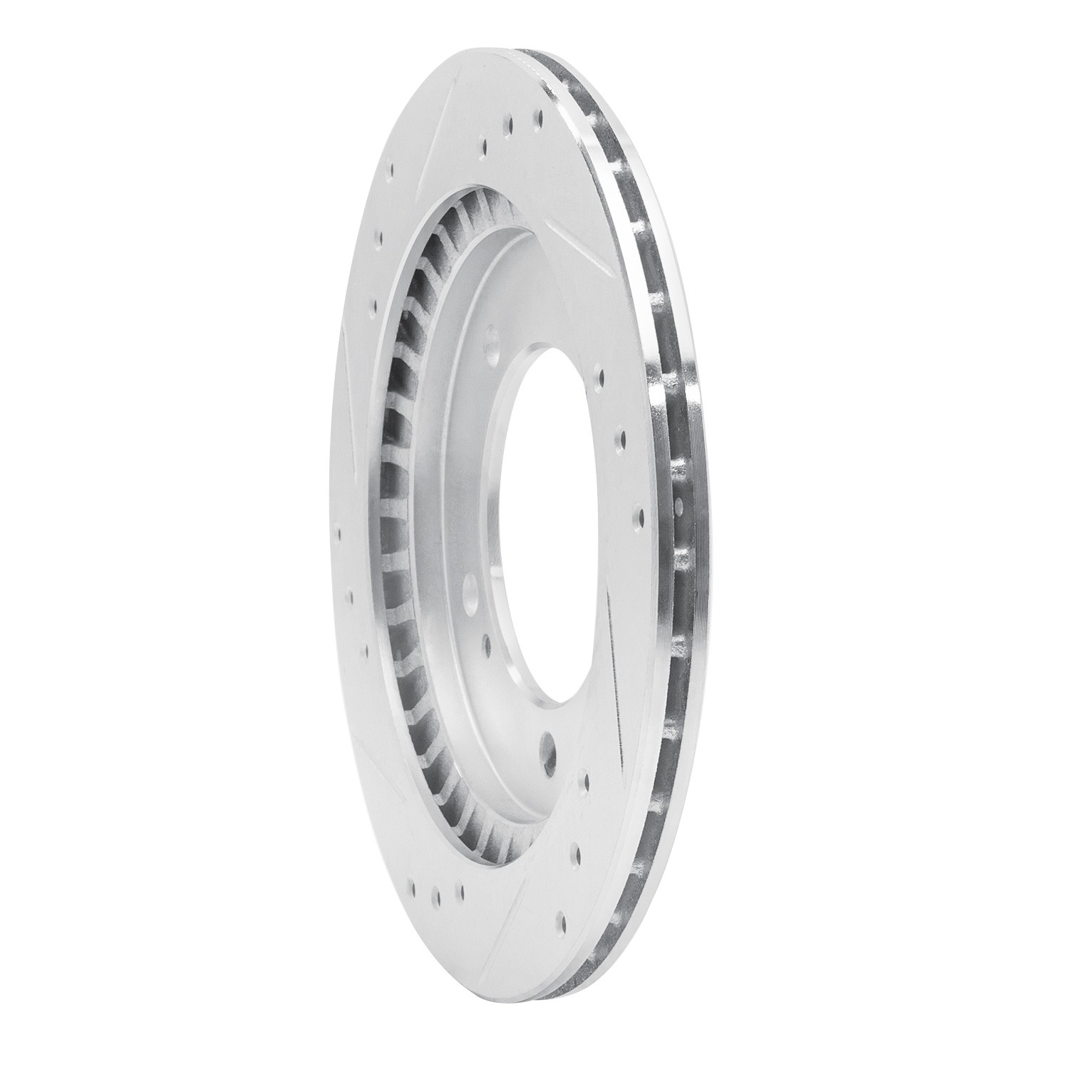 DYN 631-47060R DFC Brake Rotor - Drilled and Slotted - Silver - Image 2