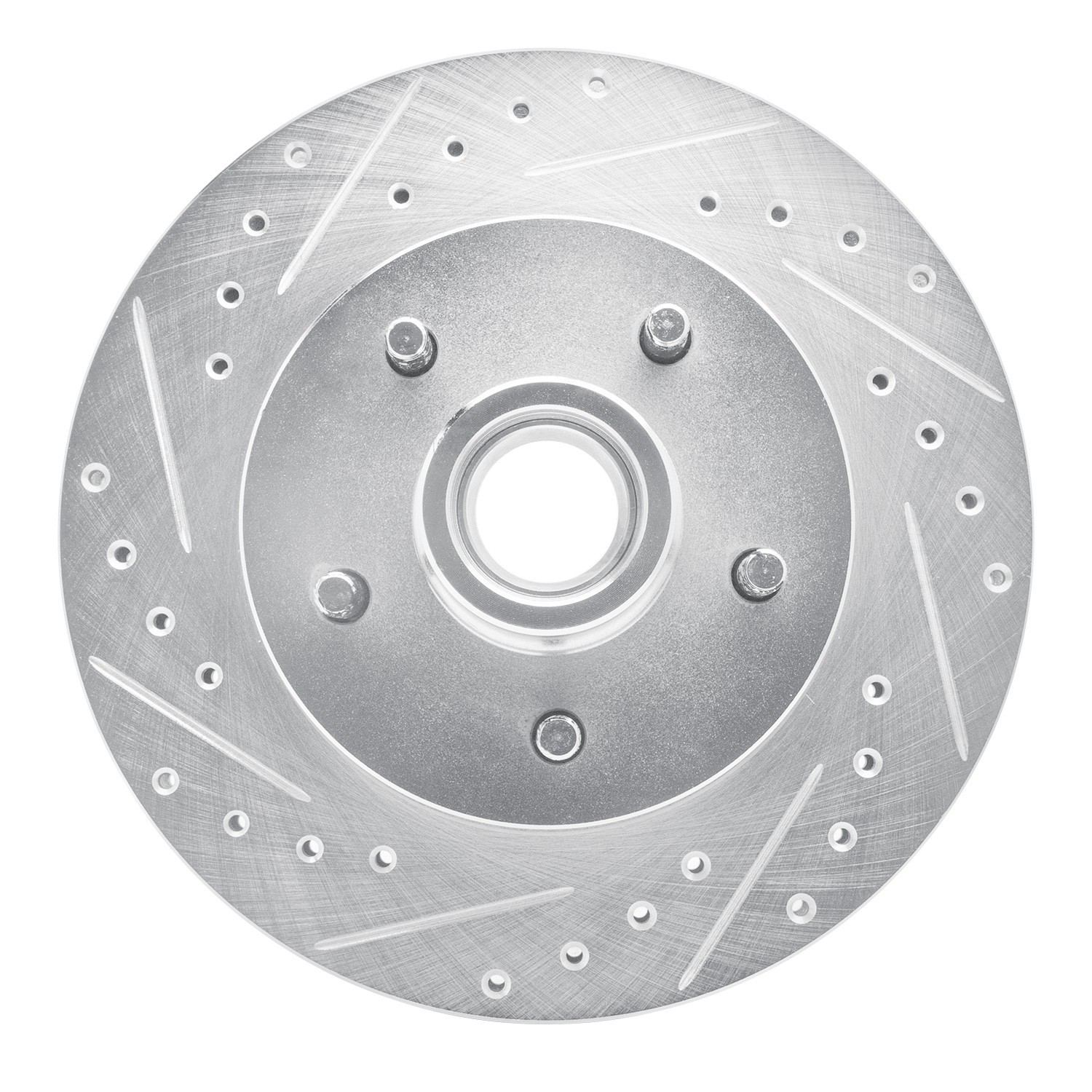 DYN 631-47065L DFC Brake Rotor - Drilled and Slotted - Silver