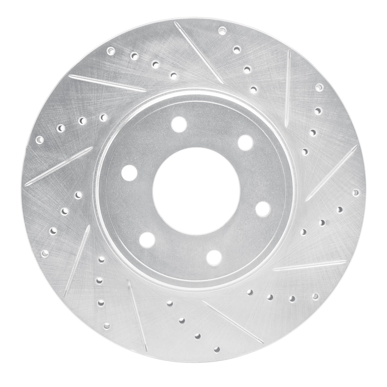 DYN 631-47069R DFC Brake Rotor - Drilled and Slotted - Silver