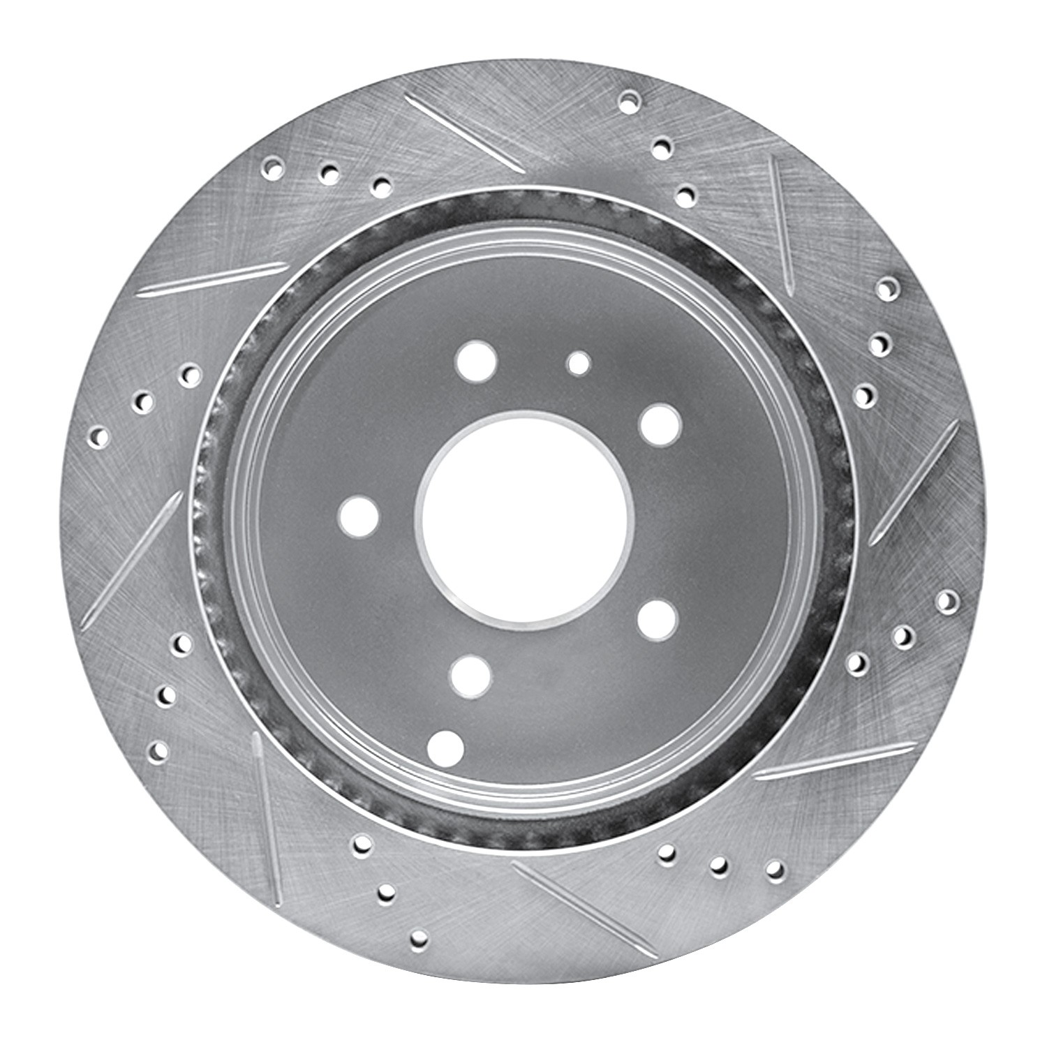 DYN 631-47071L DFC Brake Rotor - Drilled and Slotted - Silver - Image 3
