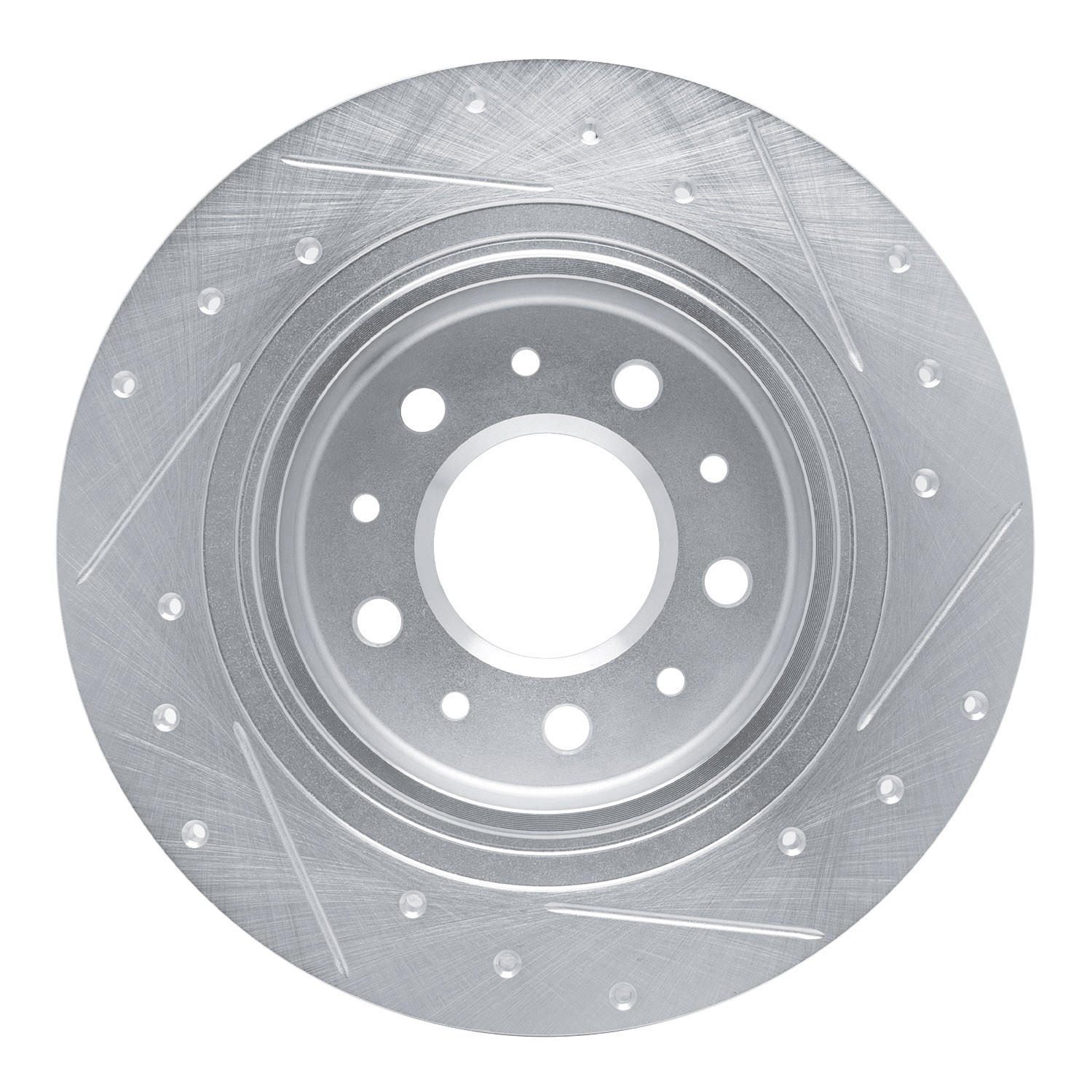 DYN 631-47075L DFC Brake Rotor - Drilled and Slotted - Silver - Image 4