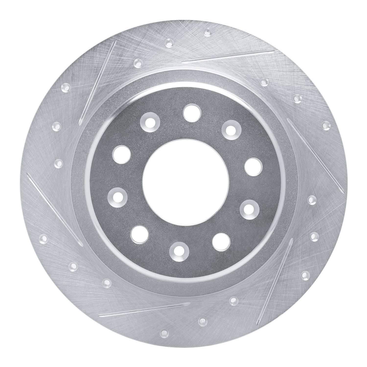 DYN 631-47075L DFC Brake Rotor - Drilled and Slotted - Silver