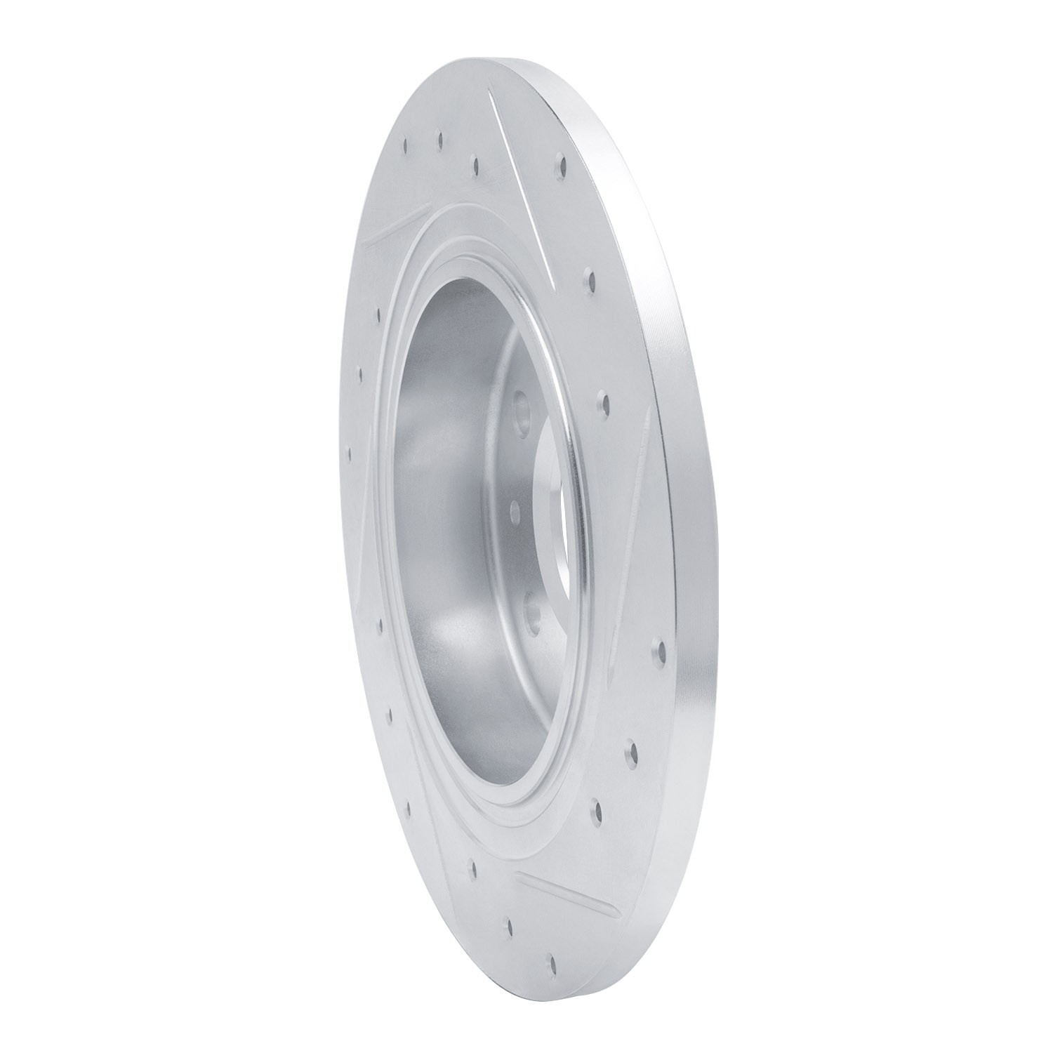 DYN 631-47075L DFC Brake Rotor - Drilled and Slotted - Silver - Image 2
