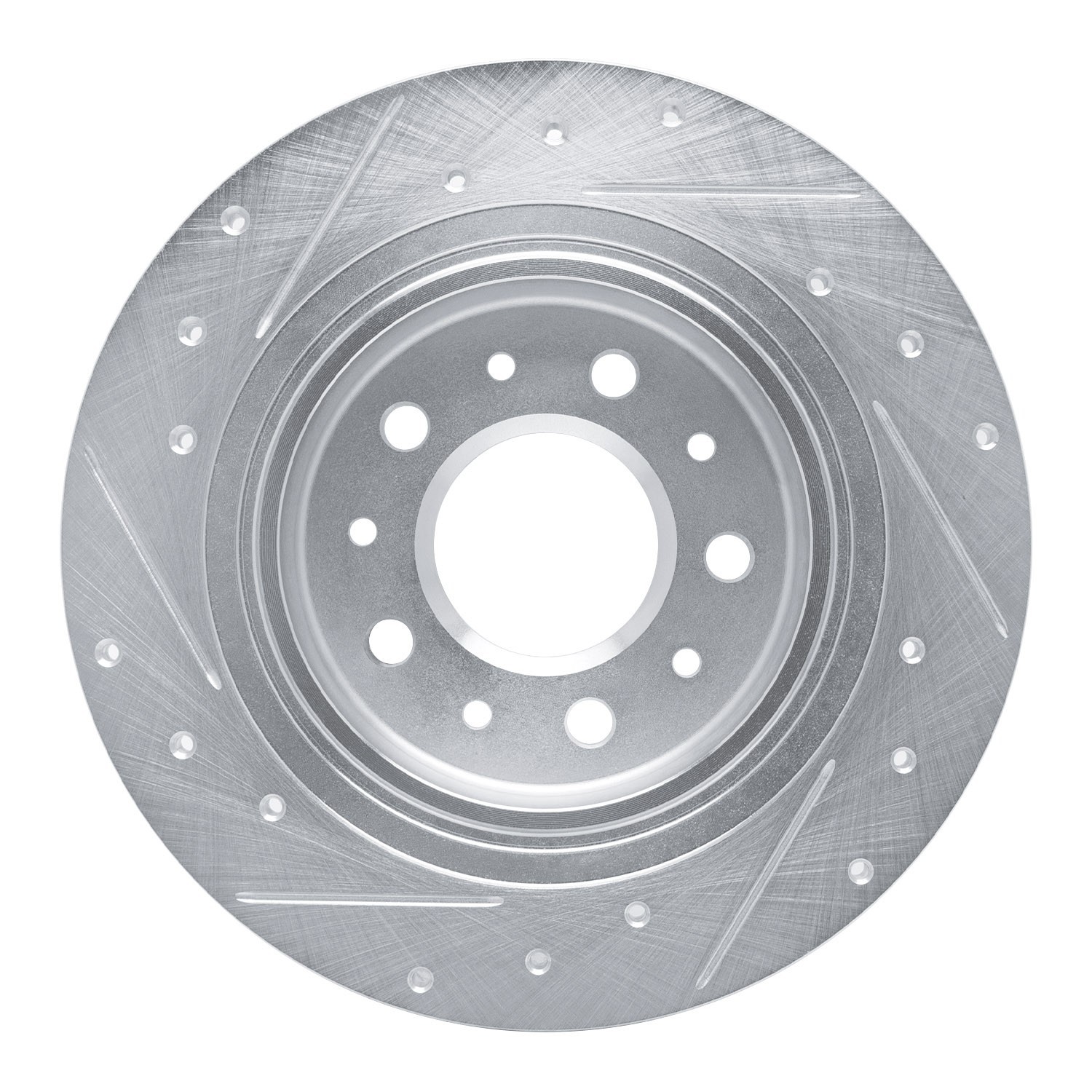 DYN 631-47075R DFC Brake Rotor - Drilled and Slotted - Silver - Image 3