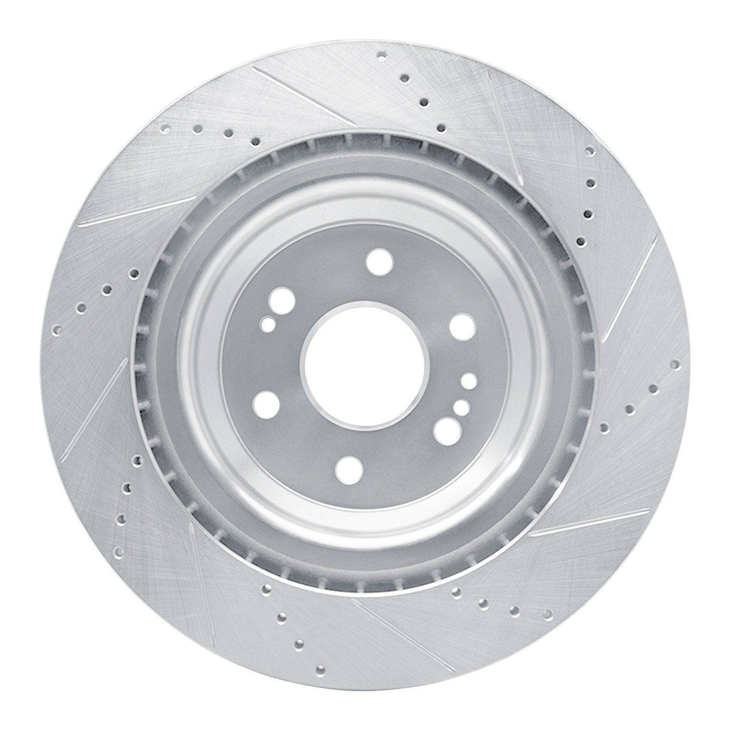 DYN 631-47079L DFC Brake Rotor - Drilled and Slotted - Silver - Image 3