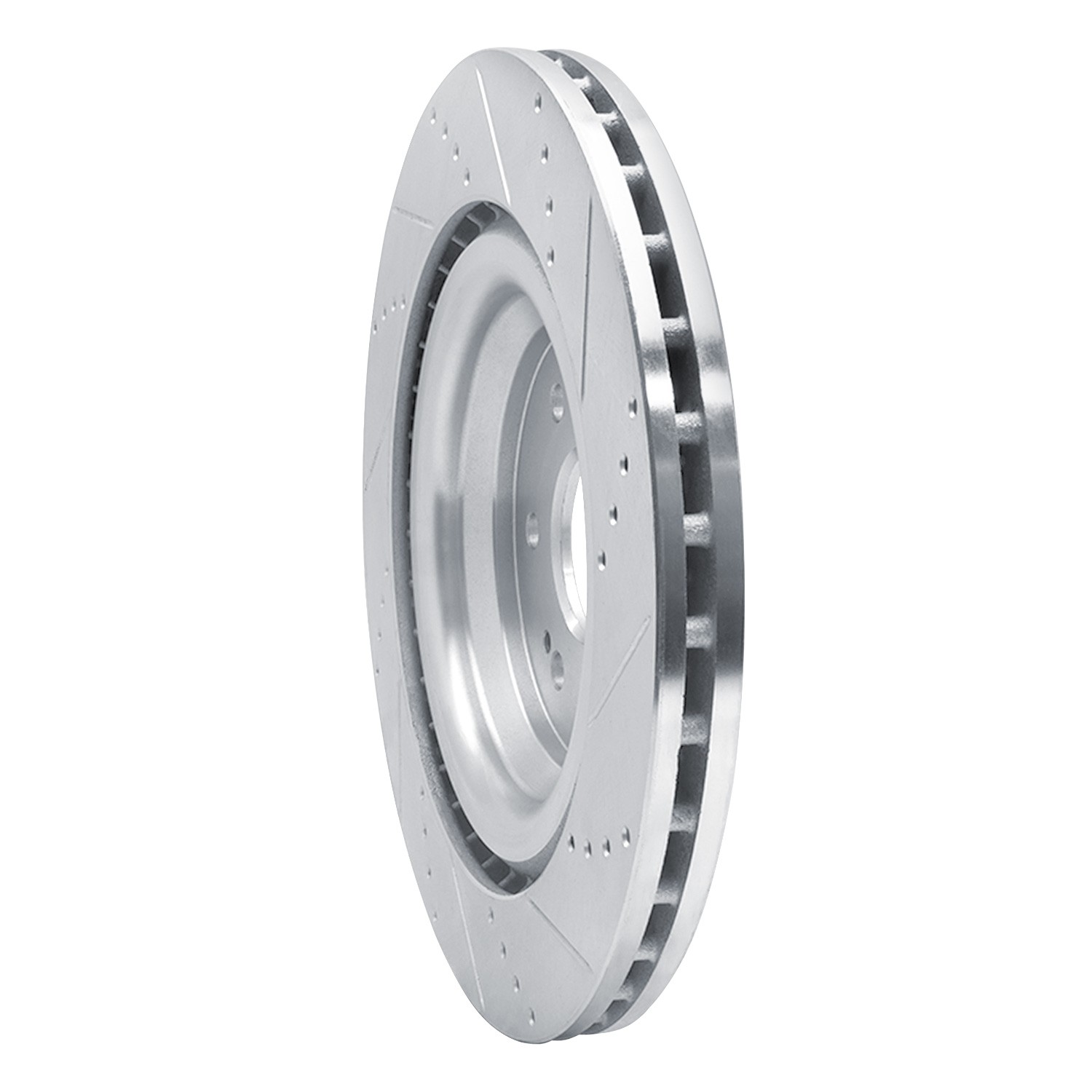 DYN 631-47079L DFC Brake Rotor - Drilled and Slotted - Silver - Image 2