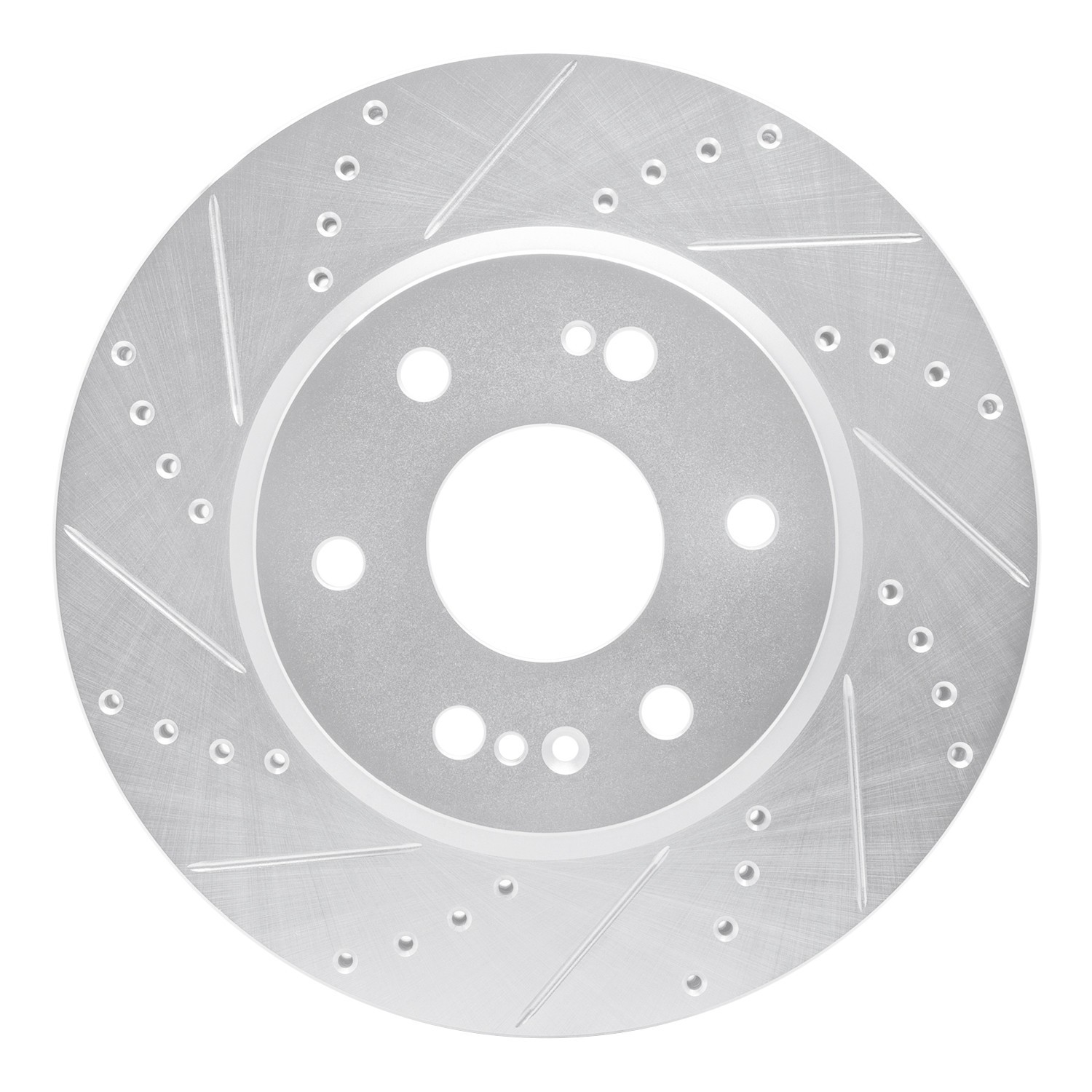 DYN 631-47080L DFC Brake Rotor - Drilled and Slotted - Silver