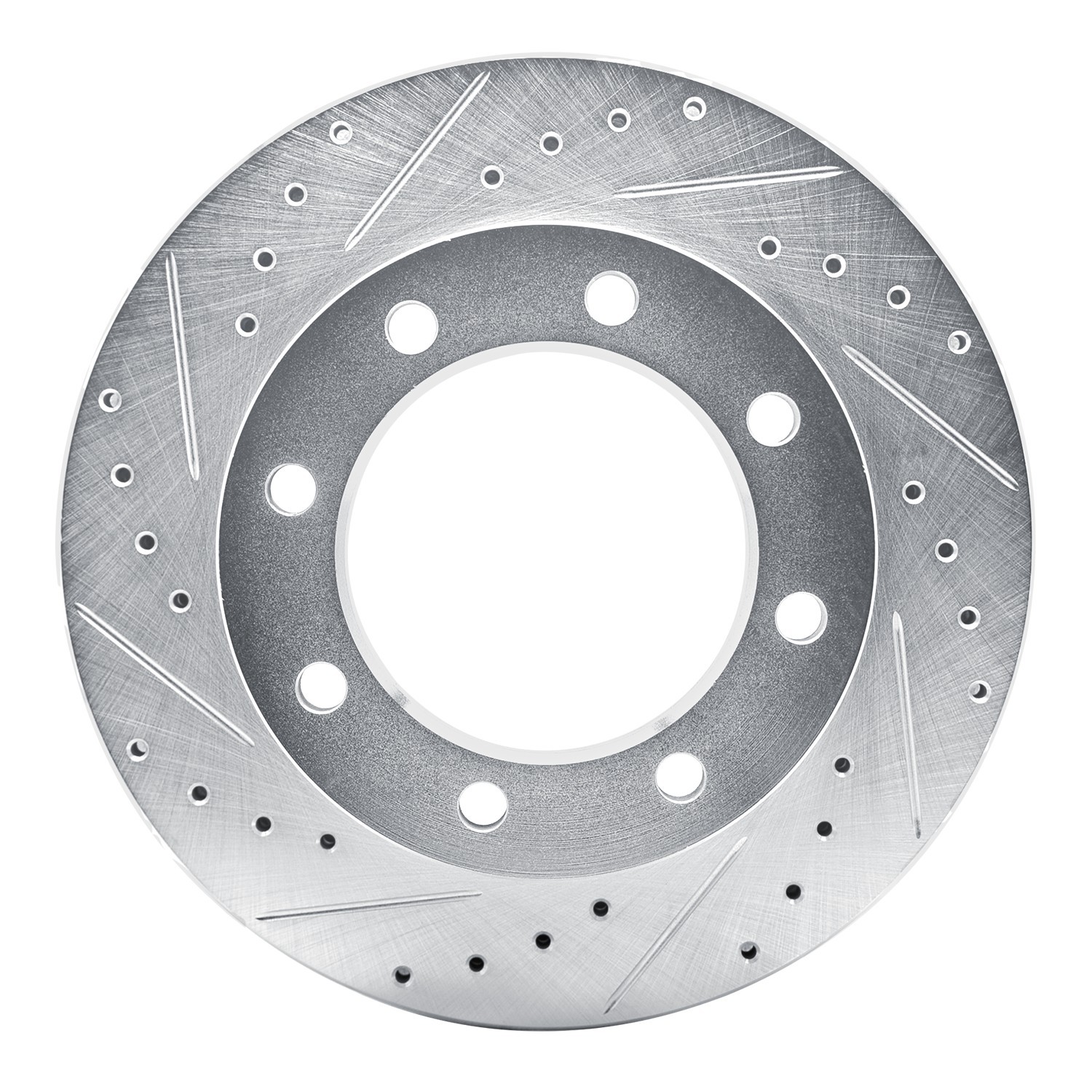 DYN 631-48003L DFC Brake Rotor - Drilled and Slotted - Silver