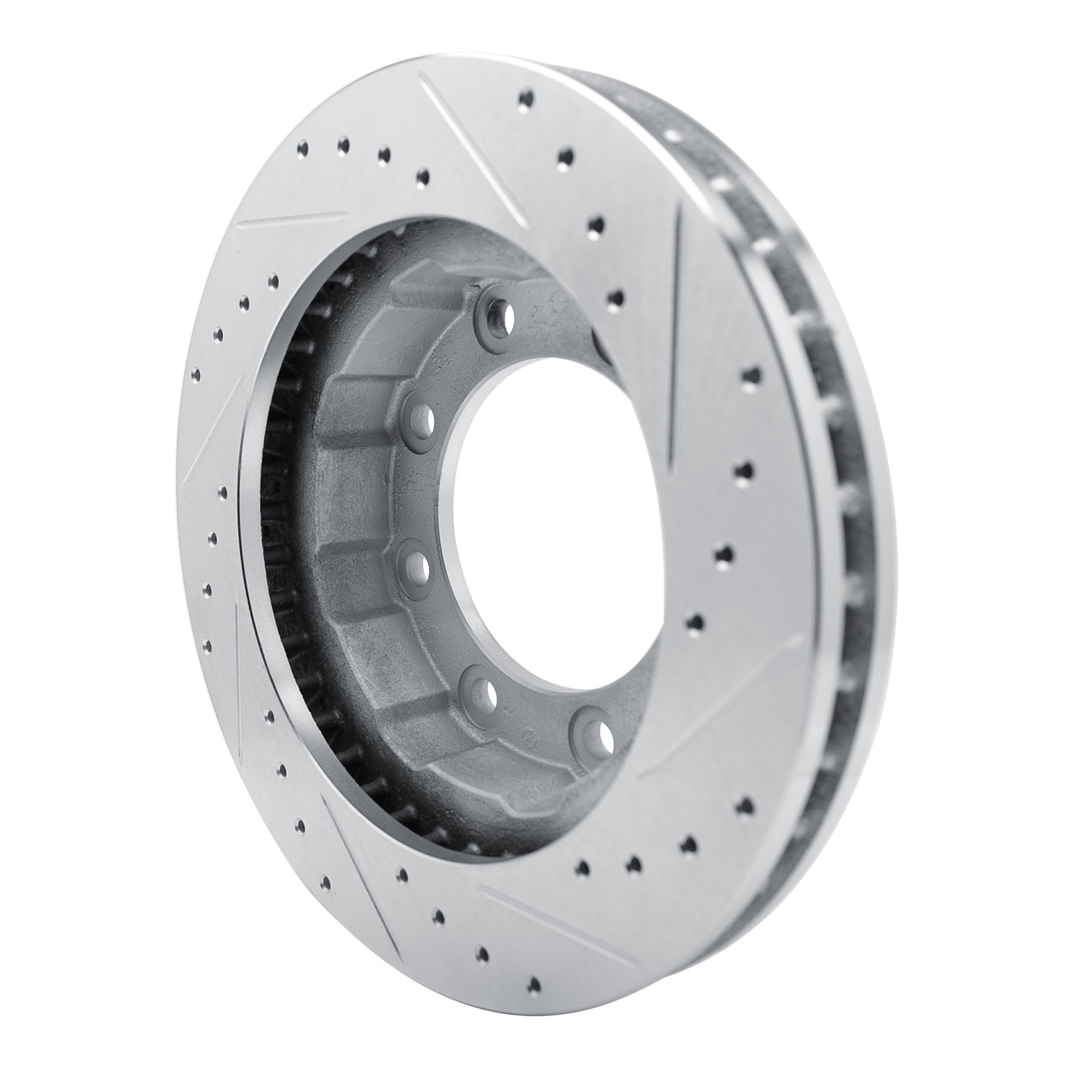 DYN 631-48003L DFC Brake Rotor - Drilled and Slotted - Silver - Image 2