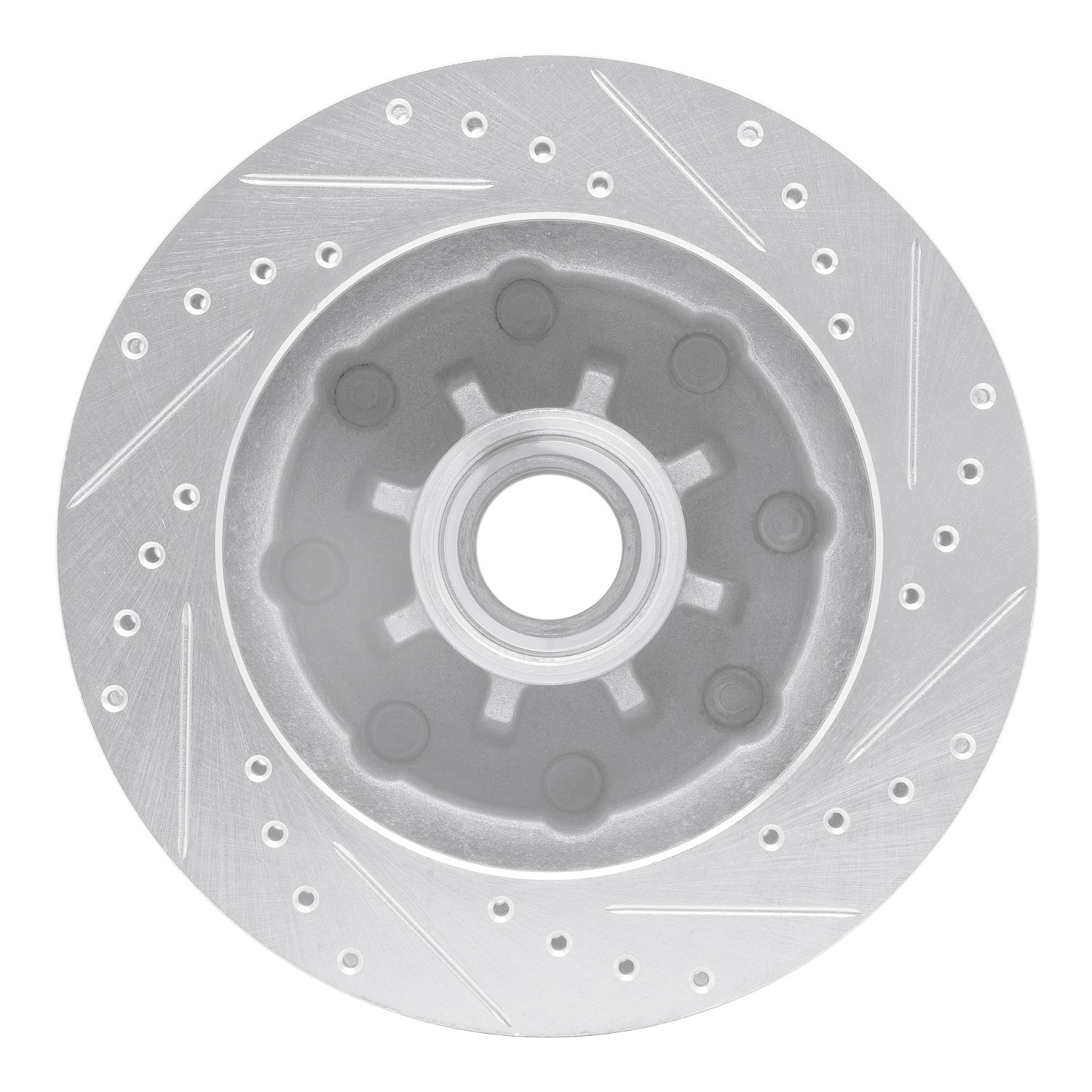 DYN 631-48004L DFC Brake Rotor - Drilled and Slotted - Silver - Image 4